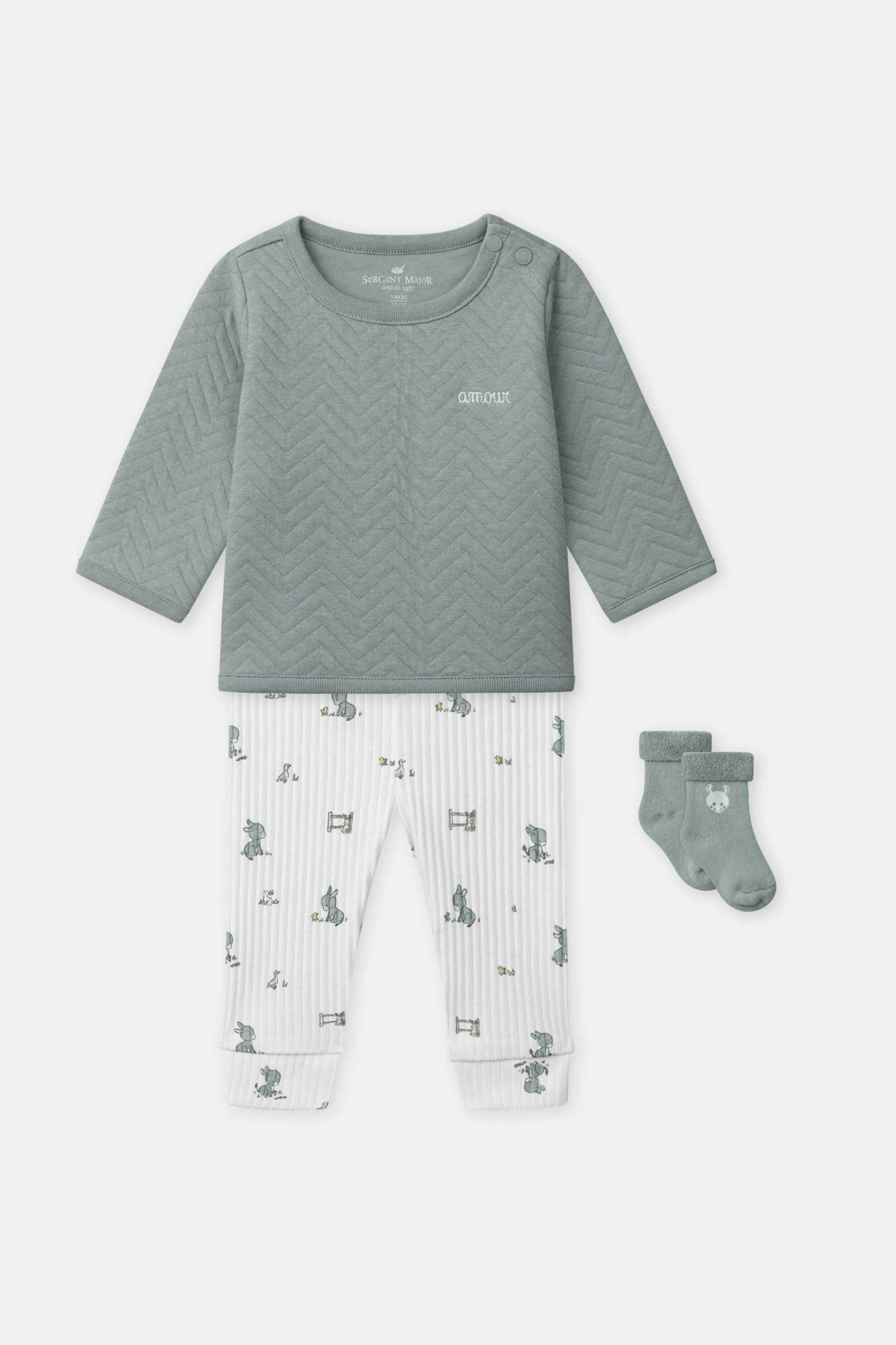 DPAM βρεφικό σετ για αγόρια "Baby Donkey" (3 τεμάχια) - 372695 Πράσινο φωτογραφία