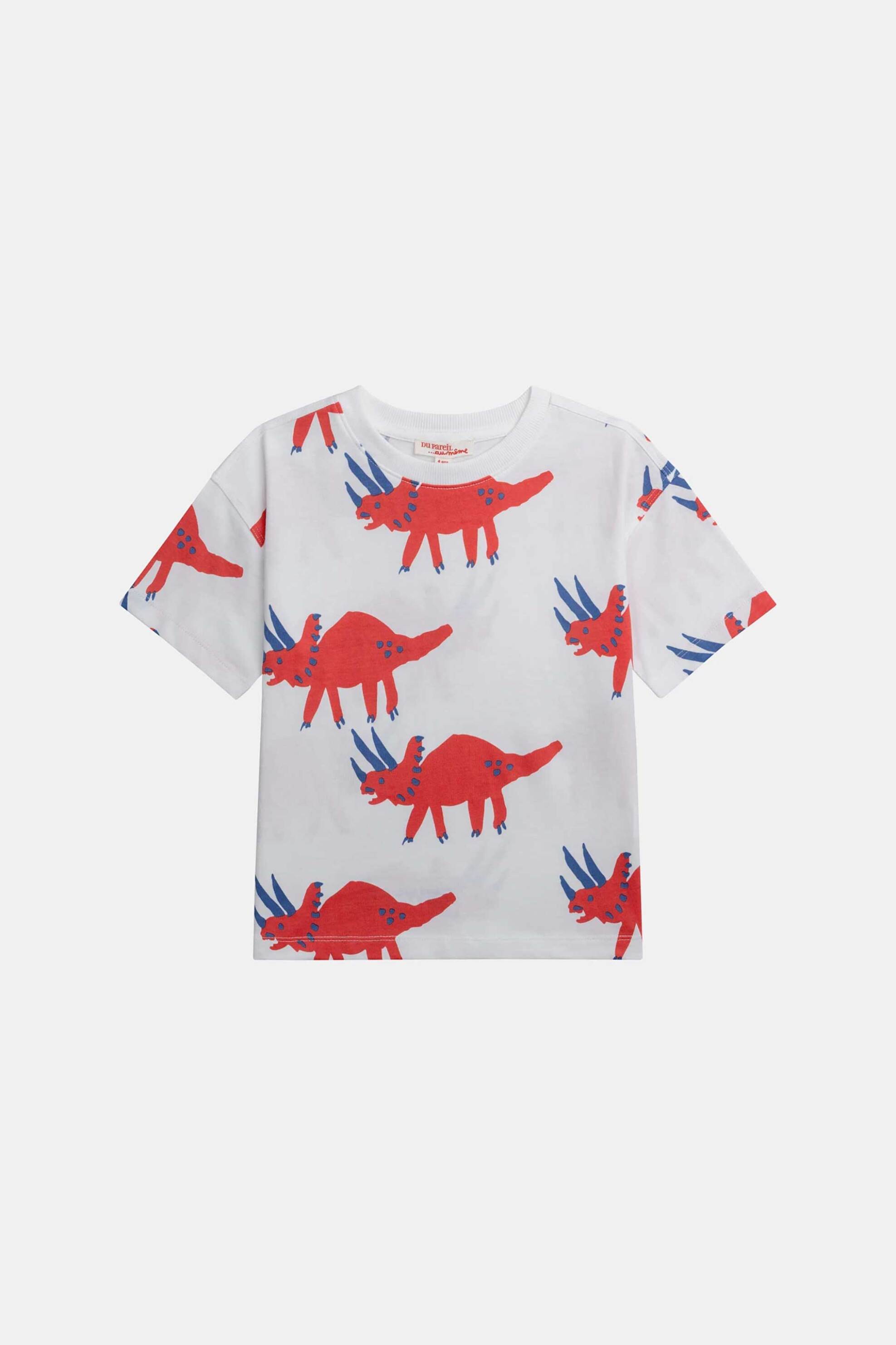 DPAM παιδική μπλούζα για αγόρια "White Triceratops" - 370955 Λευκό