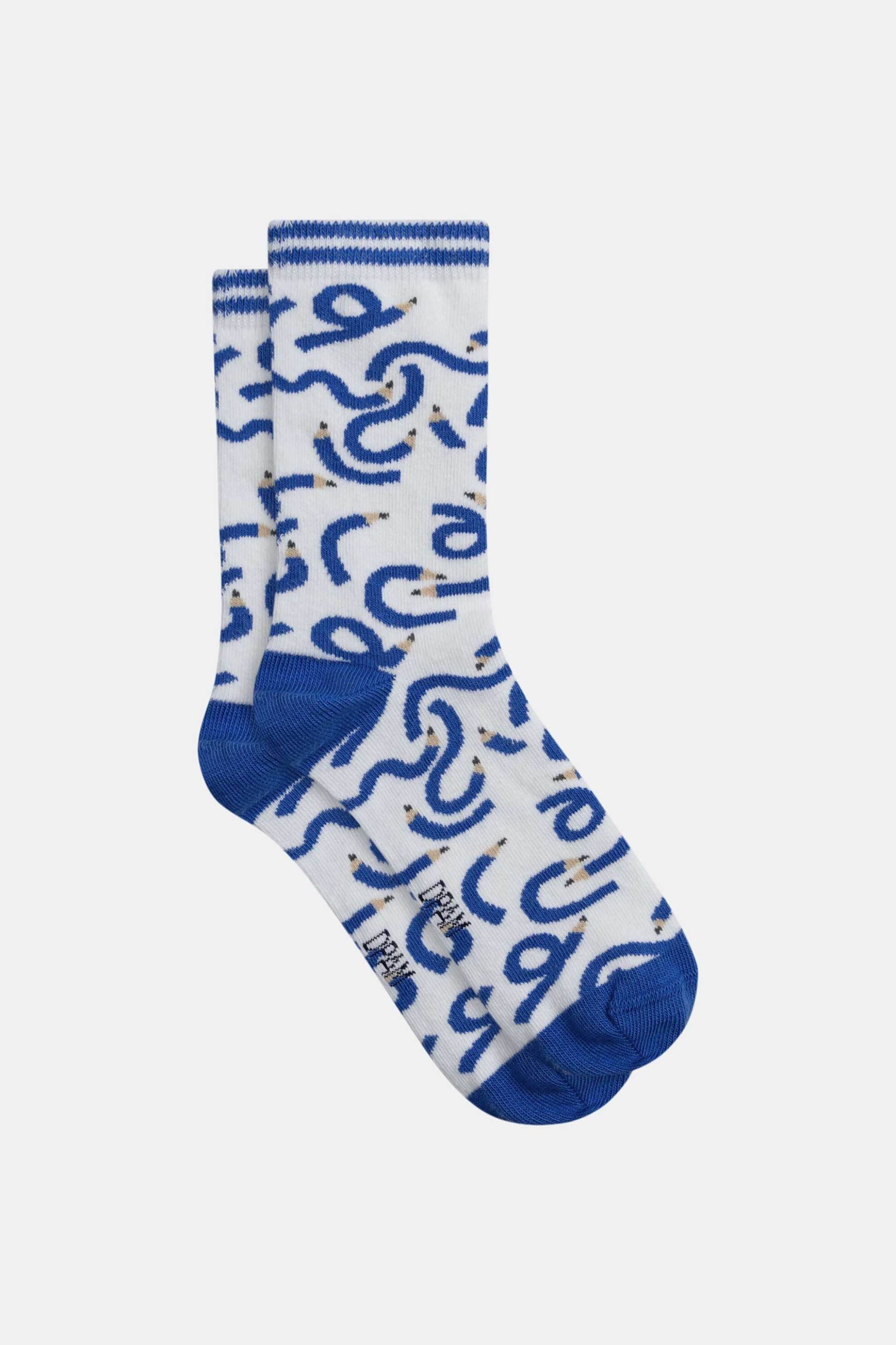 DPAM παιδικές κάλτσες για αγόρια "Groovy Pencils" - 371032 Λευκό