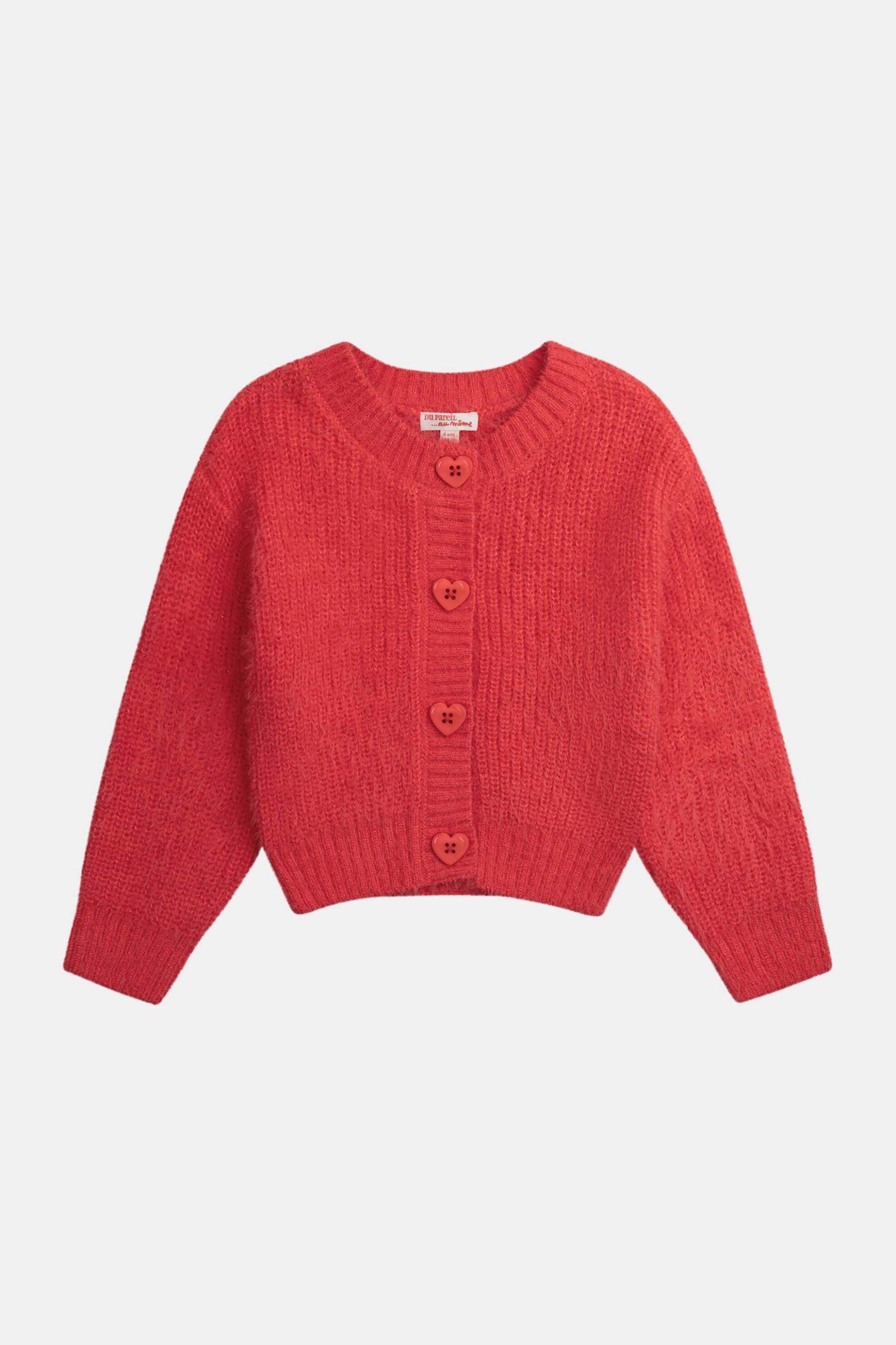 DPAM DPAM παιδική πλεκτή ζακέτα για κορίτσια "Knit Red" - 370505 Κόκκινο