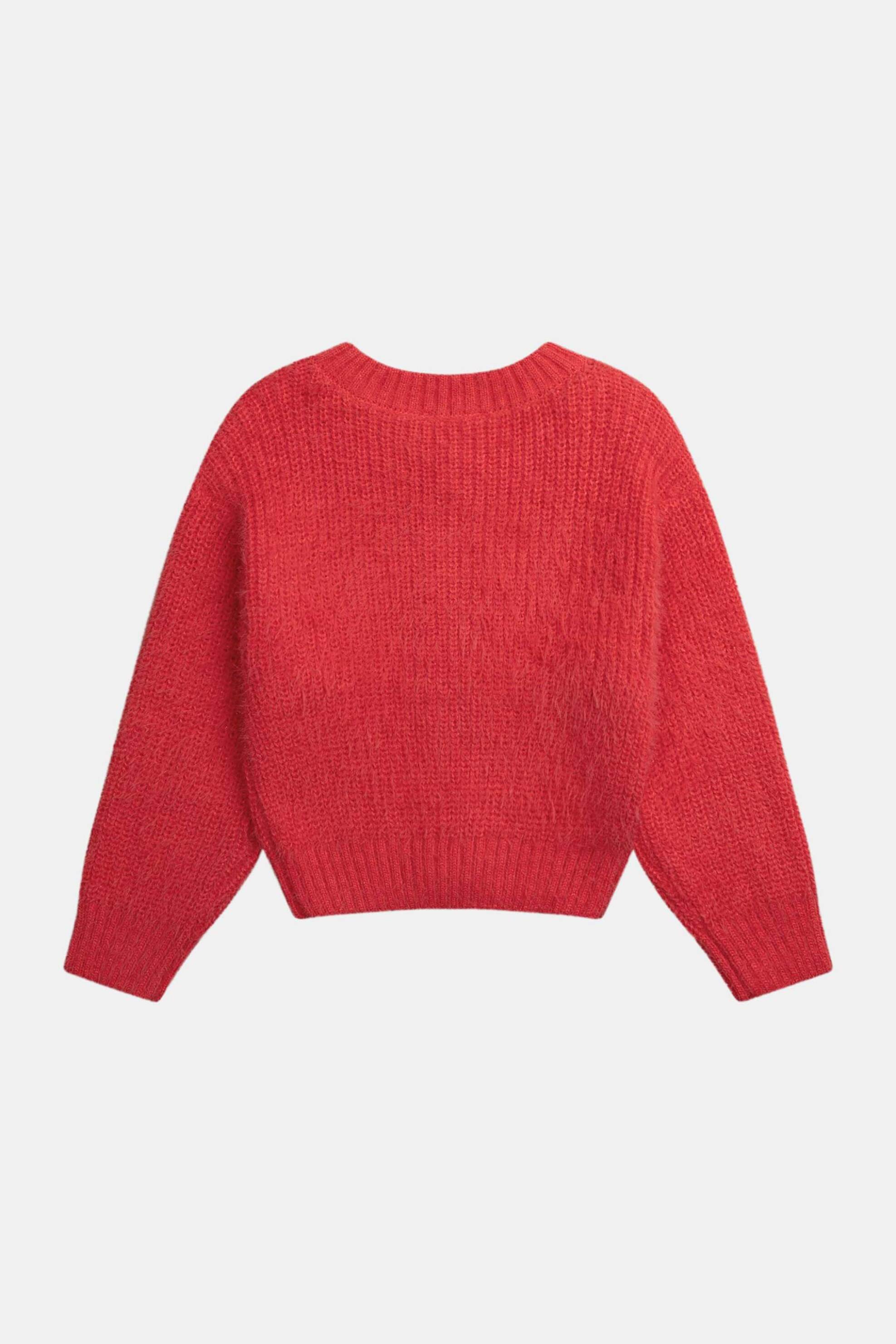 DPAM παιδική πλεκτή ζακέτα για κορίτσια "Knit Red" - 370505 Κόκκινο φωτογραφία