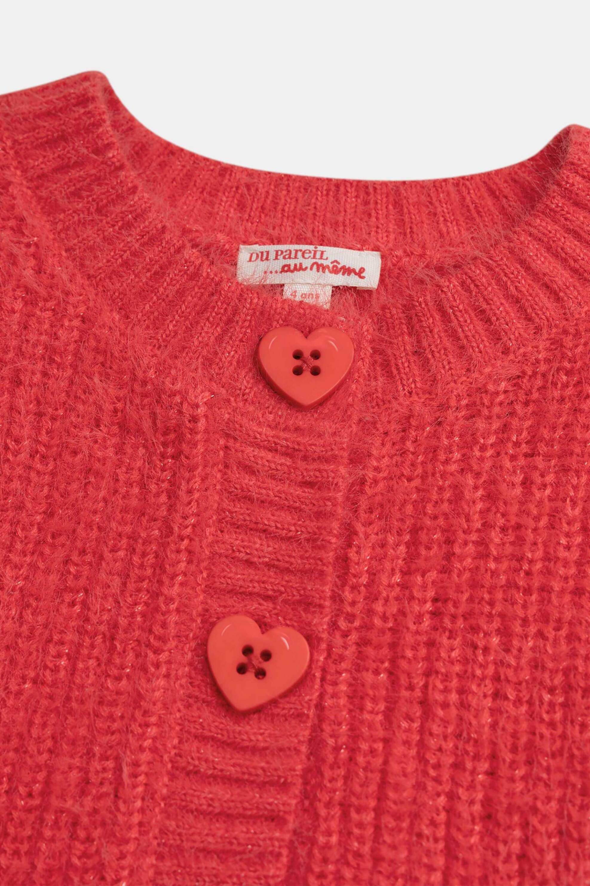 DPAM παιδική πλεκτή ζακέτα για κορίτσια "Knit Red" - 370505 Κόκκινο φωτογραφία