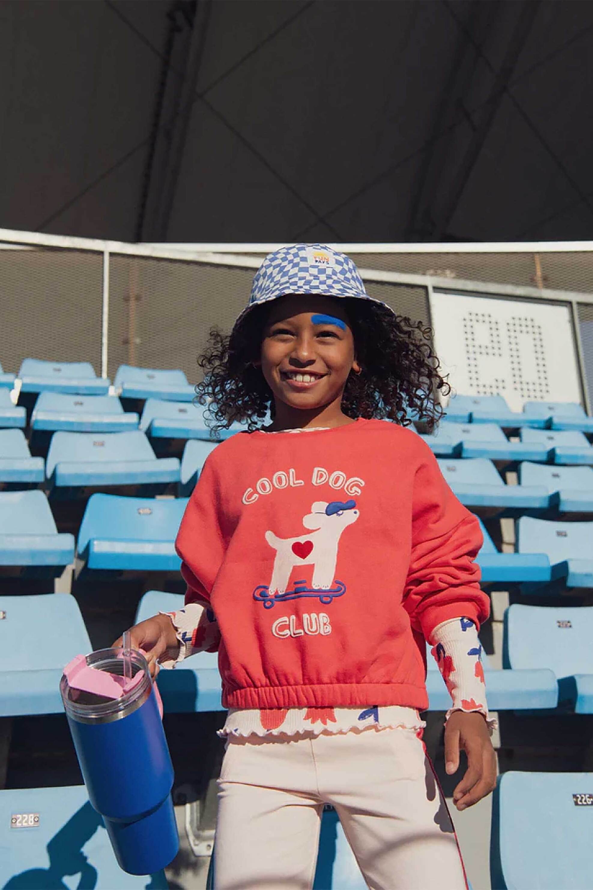 DPAM DPAM παιδικό φούτερ για κορίτσια "Cool Dog" - 370542 Κοραλί