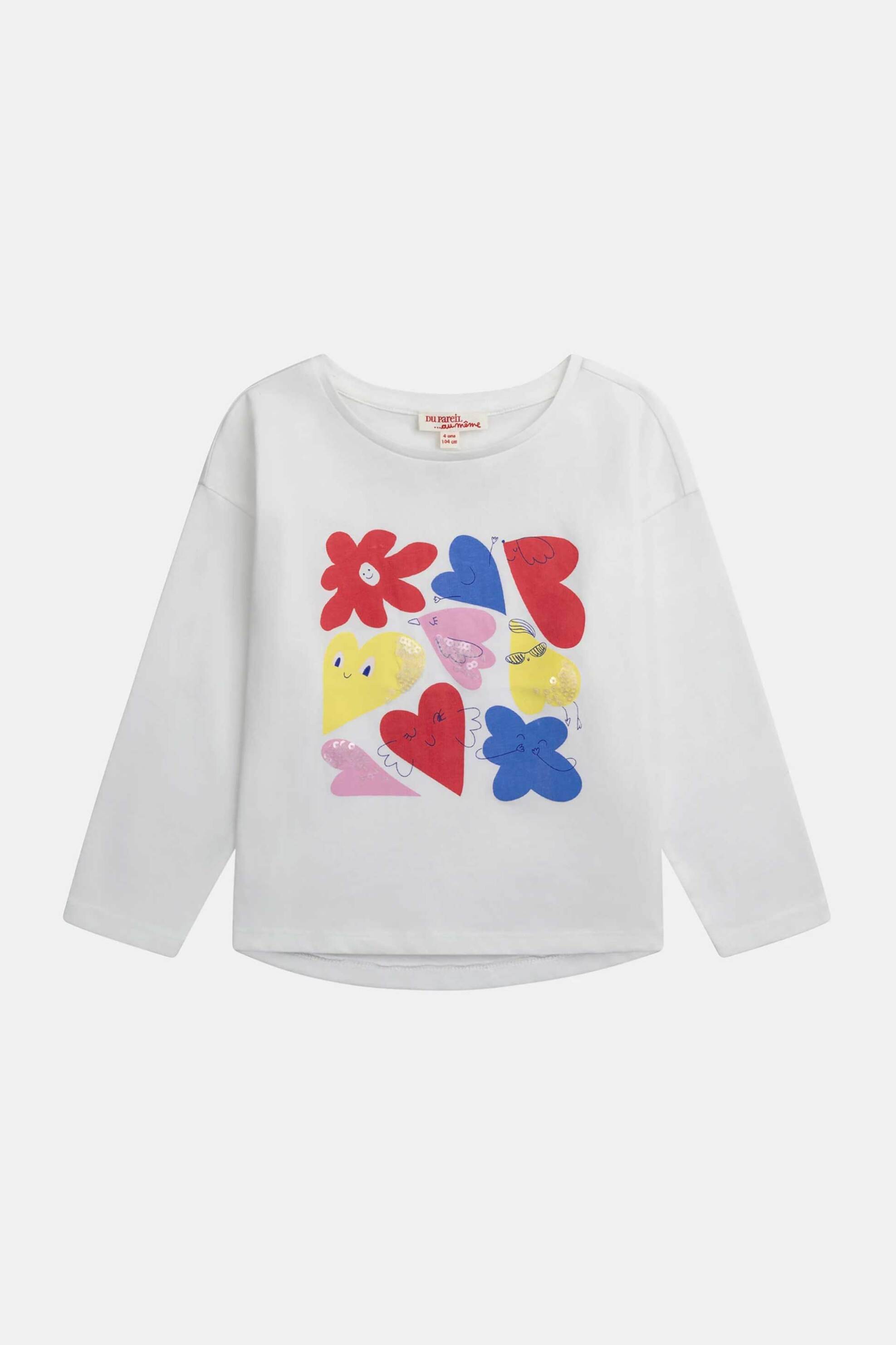 DPAM DPAM παιδική μπλούζα για κορίτσια "White Fun" - 370556 Λευκό