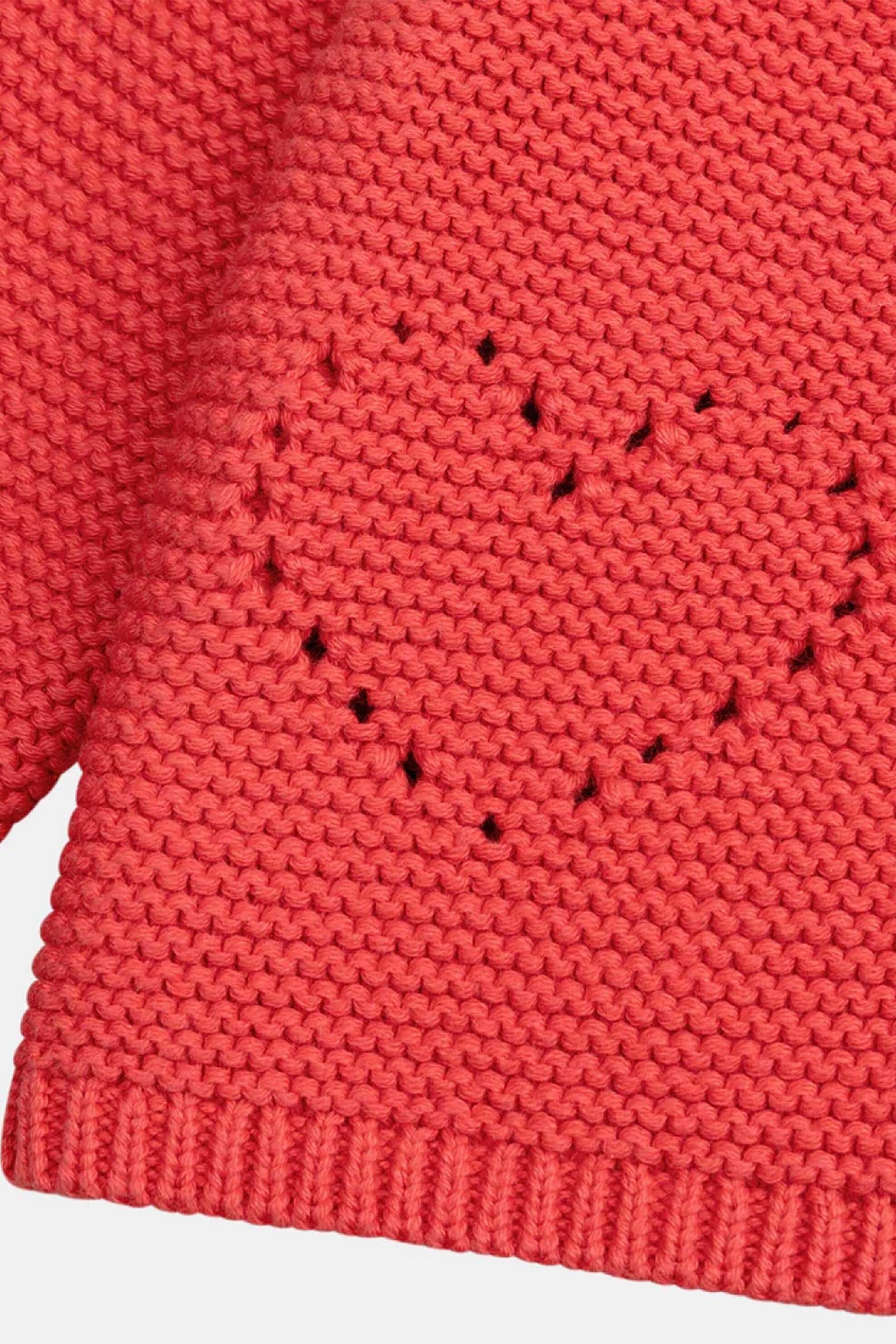 DPAM βρεφική πλεκτή ζακέτα για κορίτσια "Red Pointelle" - 370636 Κοραλί φωτογραφία