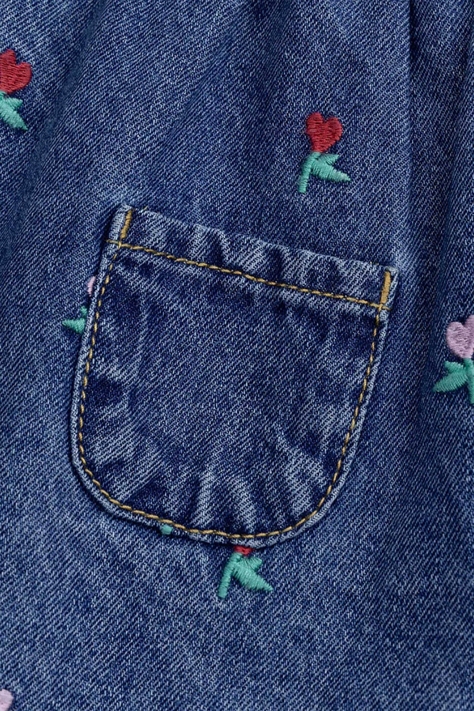 DPAM βρεφικό denim φόρεμα για κορίτσια "Garden" - 370672 Denim Blue φωτογραφία