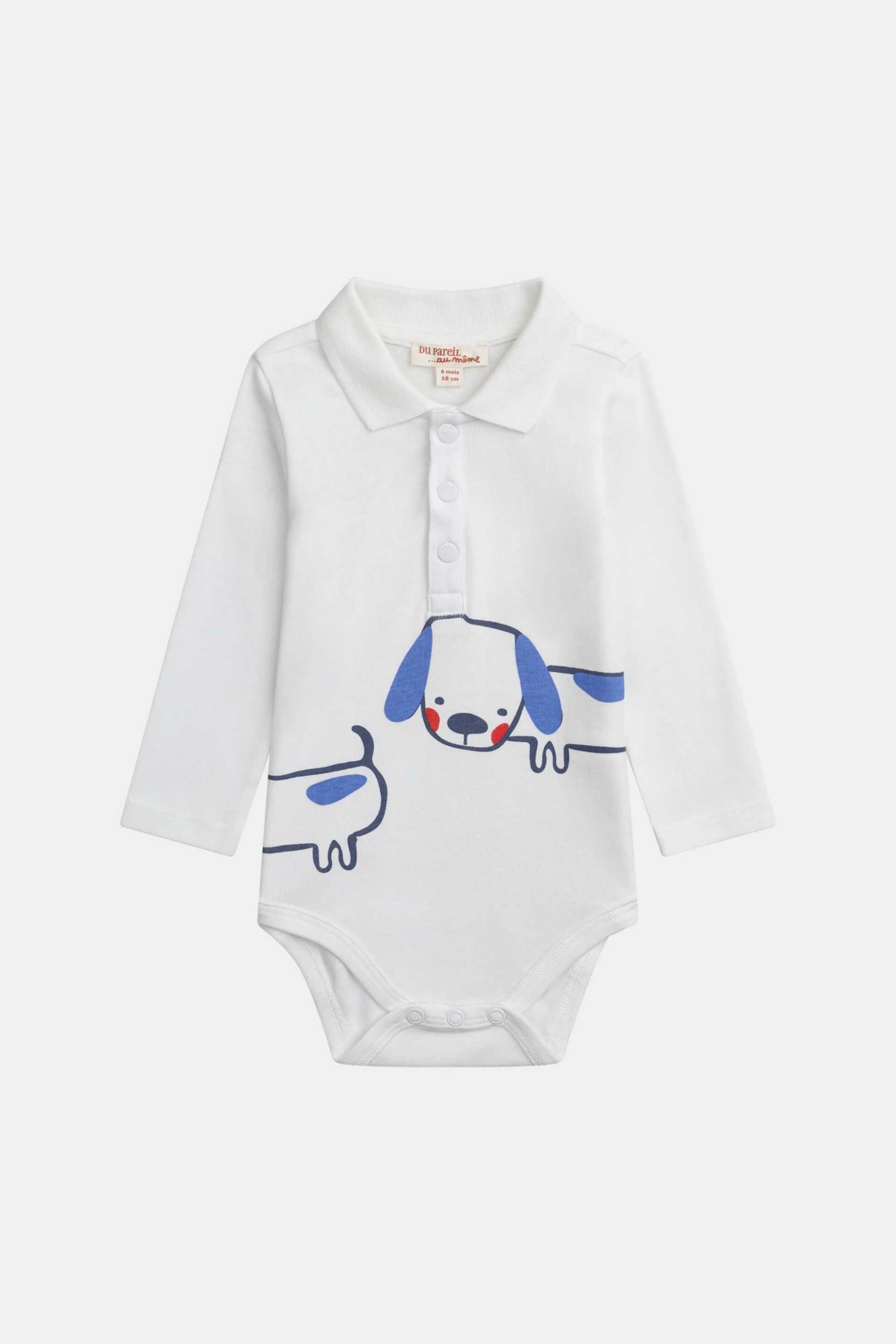 DPAM βρεφικό κορμάκι για αγόρια "Long Dog" - 370678 Λευκό