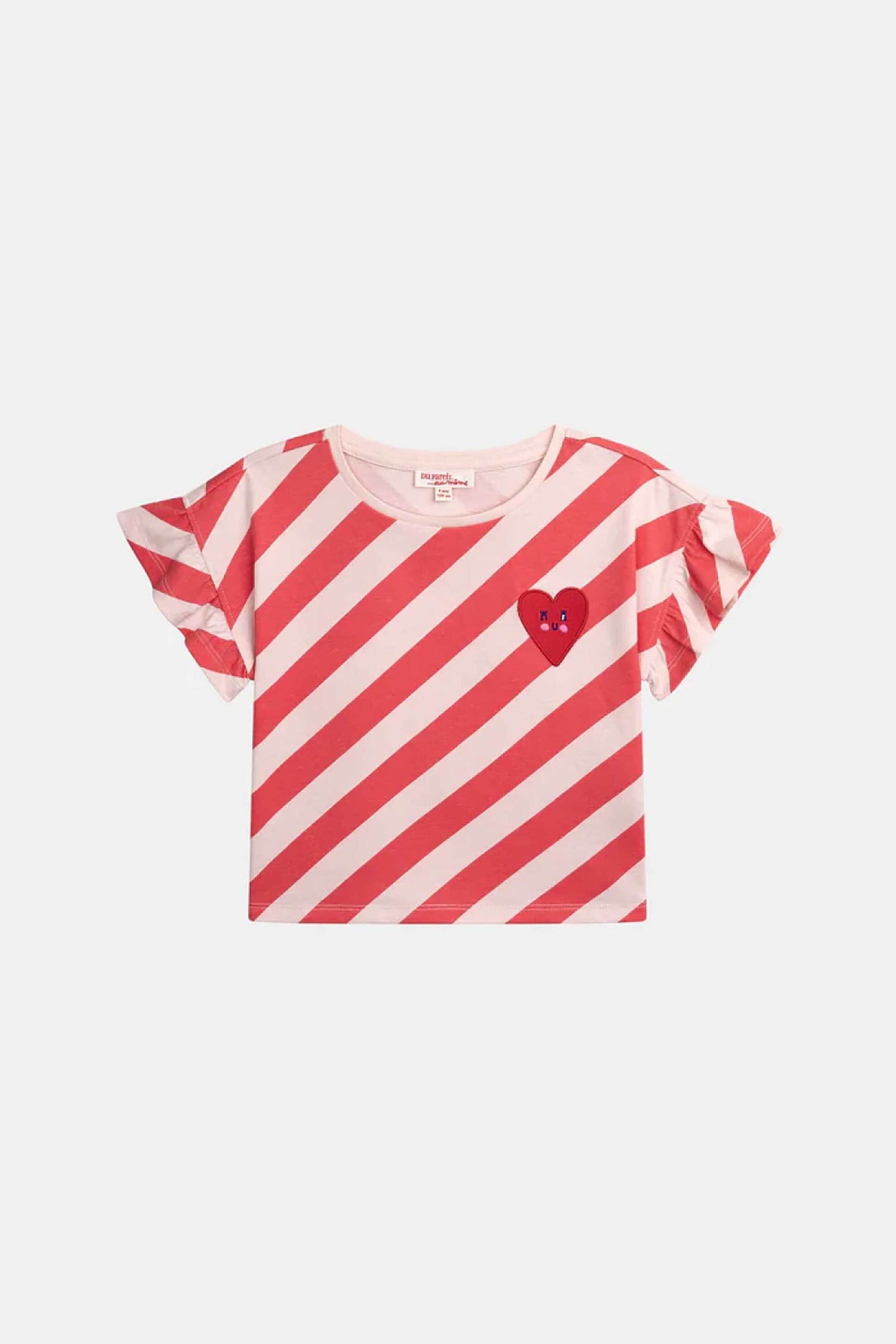 DPAM παιδική μπλούζα για κορίτσια "Ruffled Love" - 370549 Κοραλί φωτογραφία