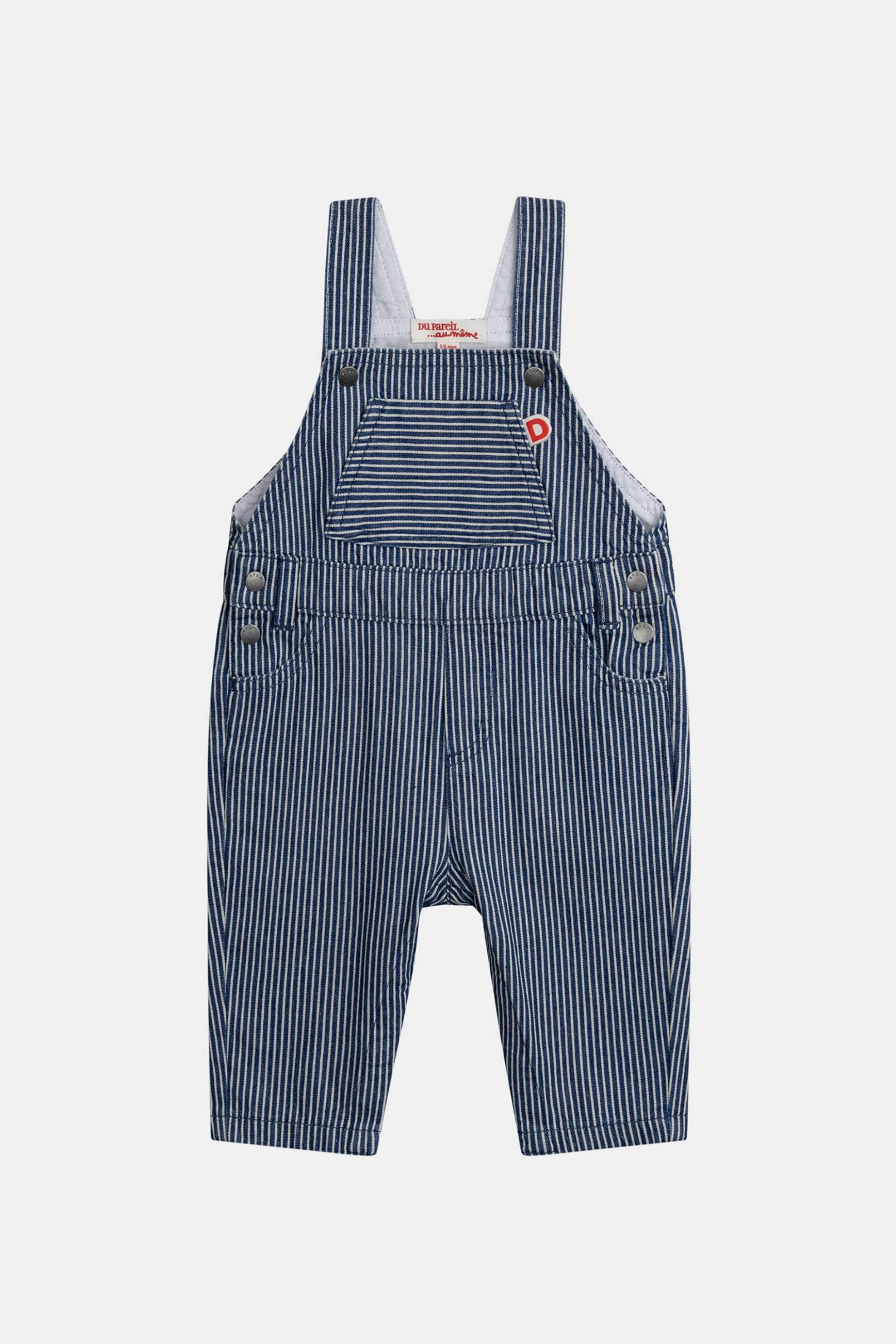 DPAM βρεφική denim σαλοπέτα για αγόρια "Classic Stripes" - 370695 Denim Blue