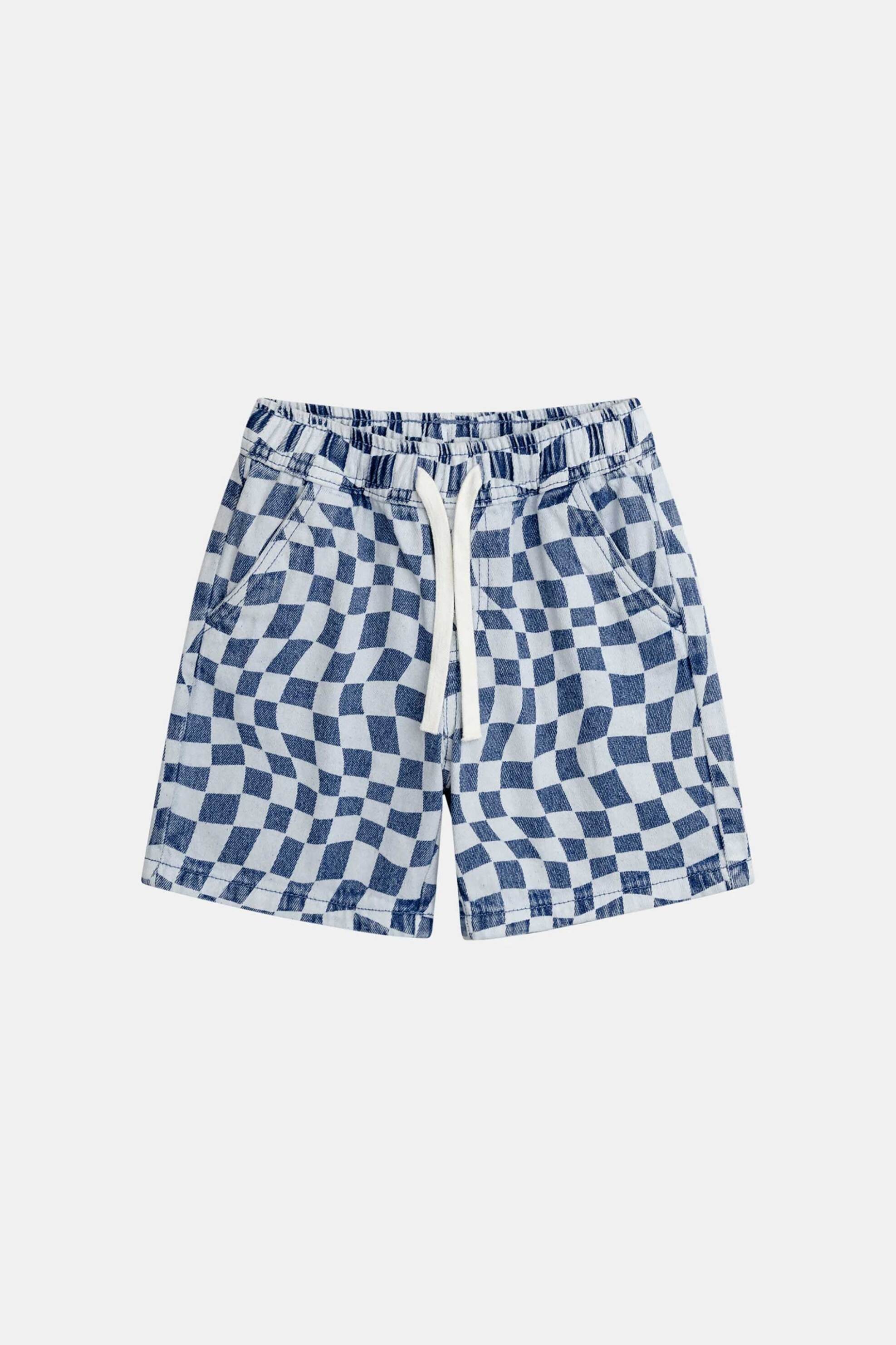 DPAM παιδικό denim σορτς για αγόρια "Checkerboard" - 370578 Denim Blue