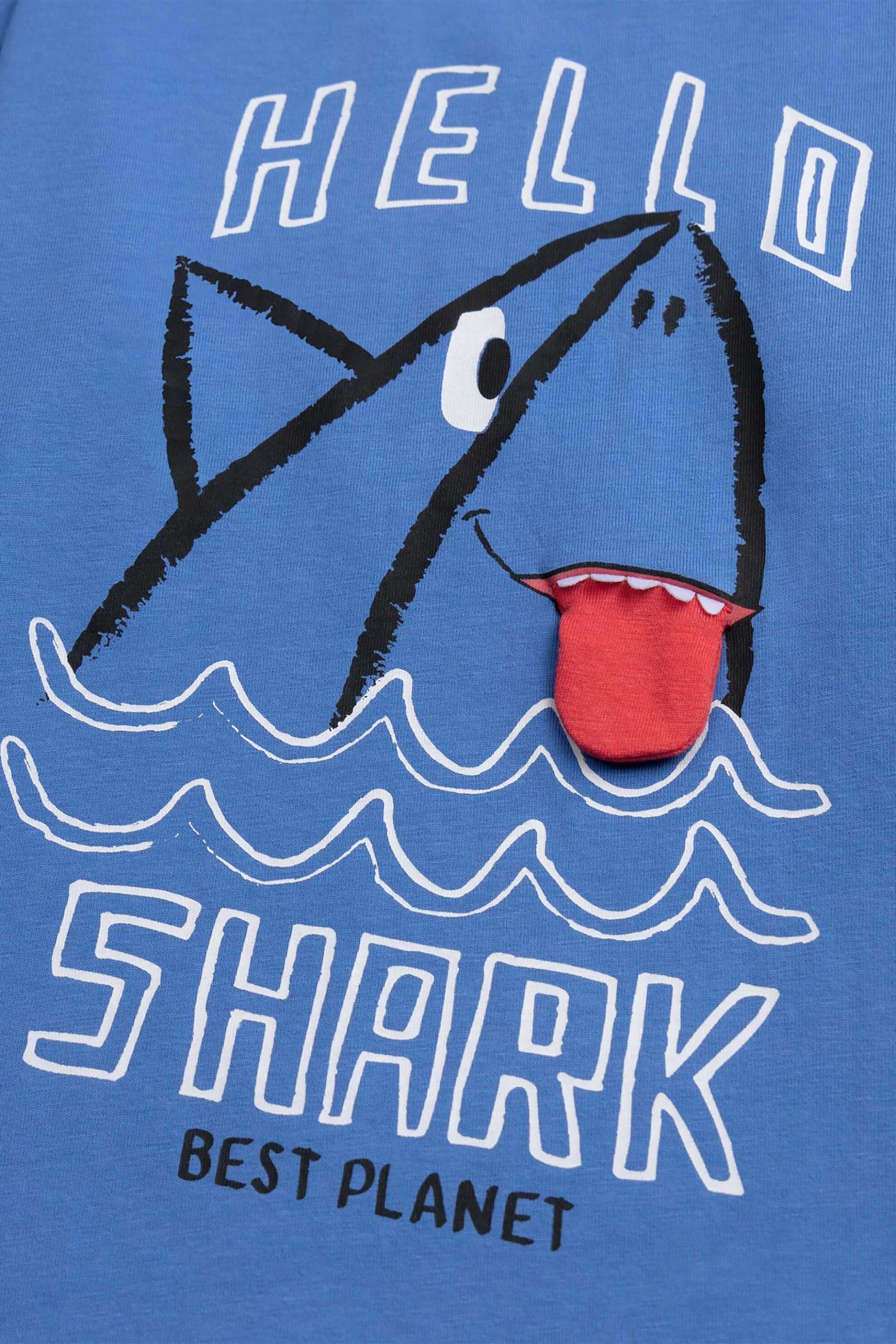 DPAM παιδική μπλούζα για αγόρια "Hello Shark" - 370614 Μπλε φωτογραφία