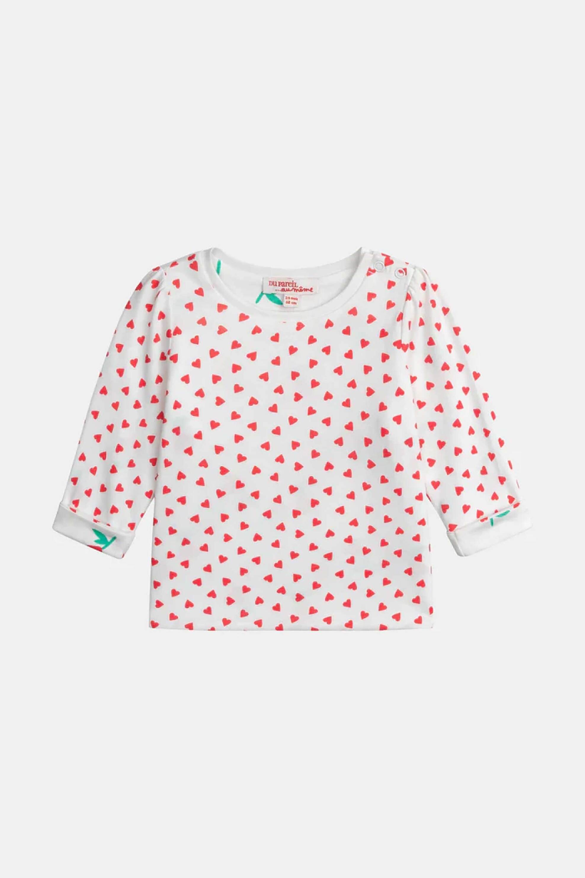 DPAM βρεφική μπλούζα για κορίτσια 2 σε 1 "Love Patterns" - 370666 Λευκό φωτογραφία