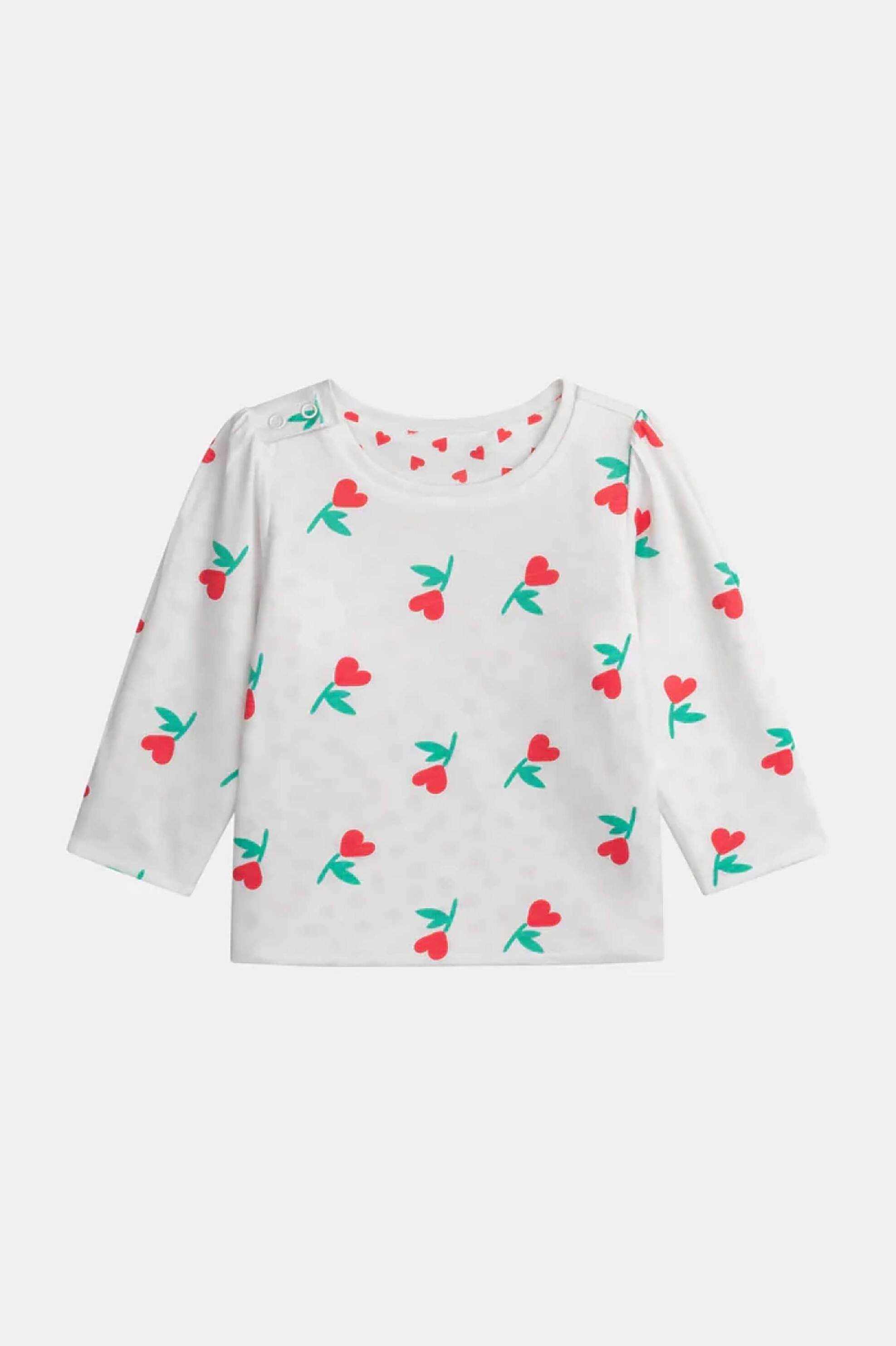DPAM βρεφική μπλούζα για κορίτσια 2 σε 1 "Love Patterns" - 370666 Λευκό φωτογραφία