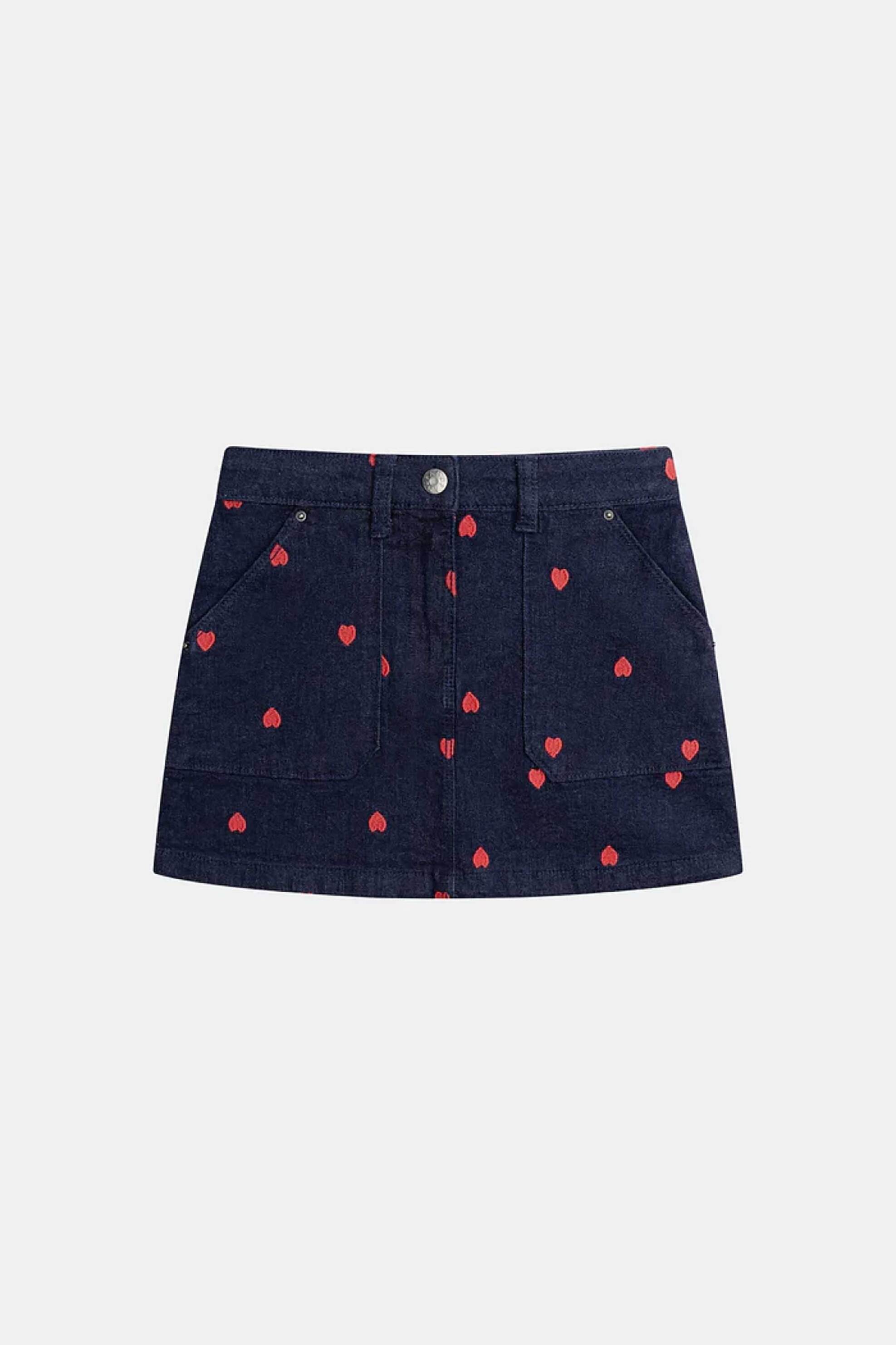 DPAM παιδική denim φούστα για κορίτσια "Dark Hearts" - 370520 Denim Blue Σκούρο