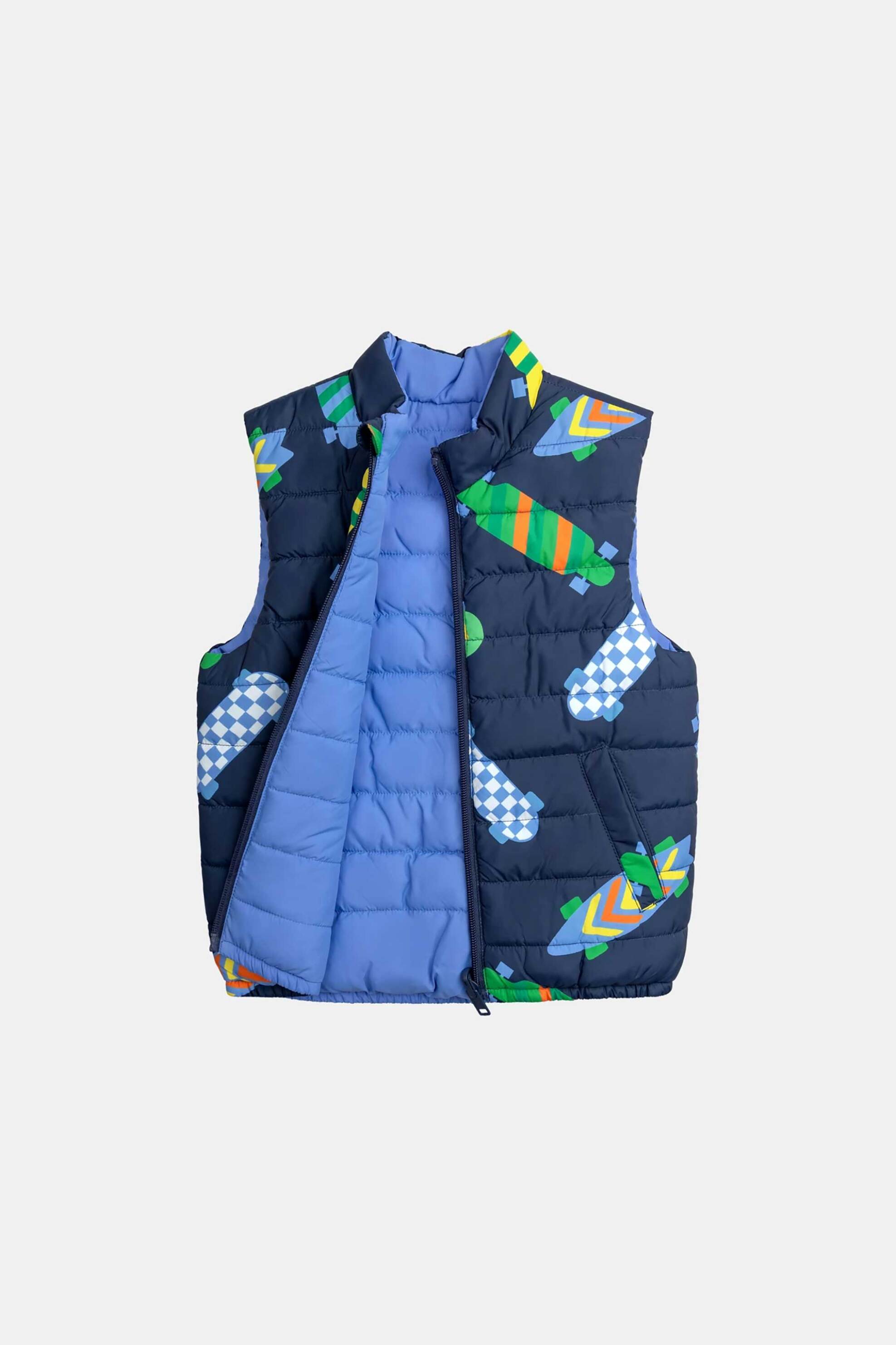 DPAM παιδικό αμάνικο μπουφάν για αγόρια 2 σε 1 "Blue Skateboard" - 370800 Μπλε Σκούρο