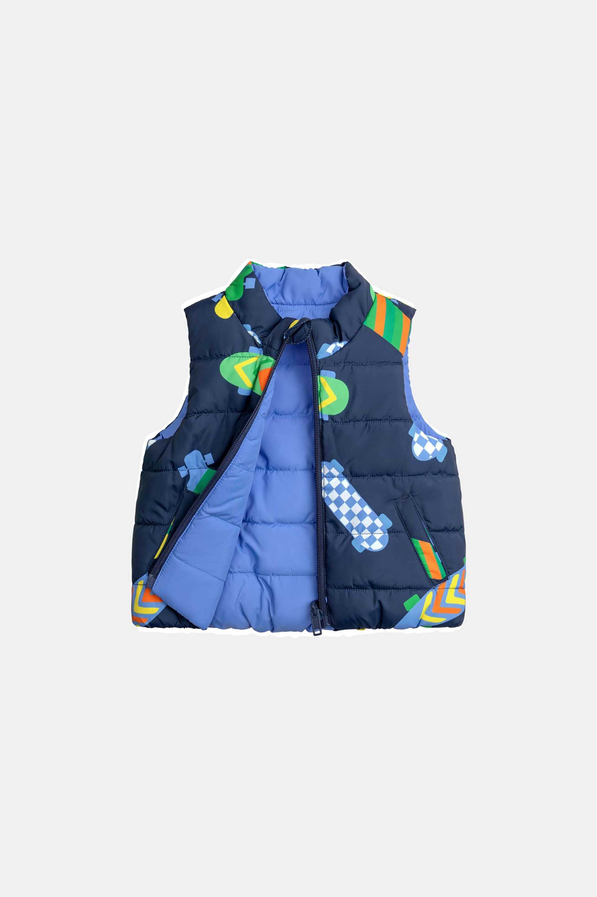 DPAM βρεφικό αμάνικο μπουφάν για αγόρια 2 σε 1 "Blue Skateboard" - 370862 Μπλε Σκούρο