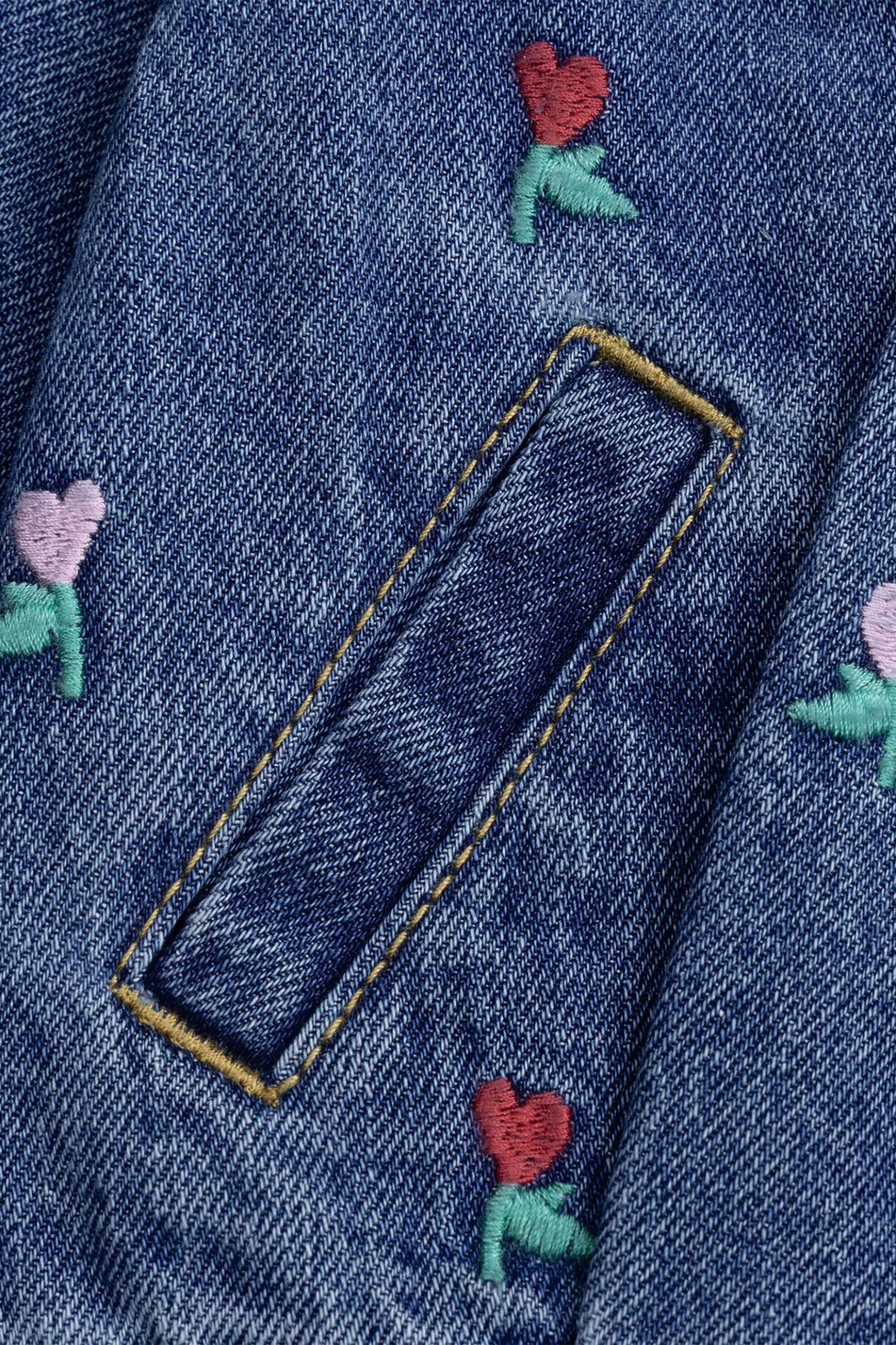 Dpam Βρεφικό Denim Μπουφάν για Κορίτσια Flowers - 370821 Blue