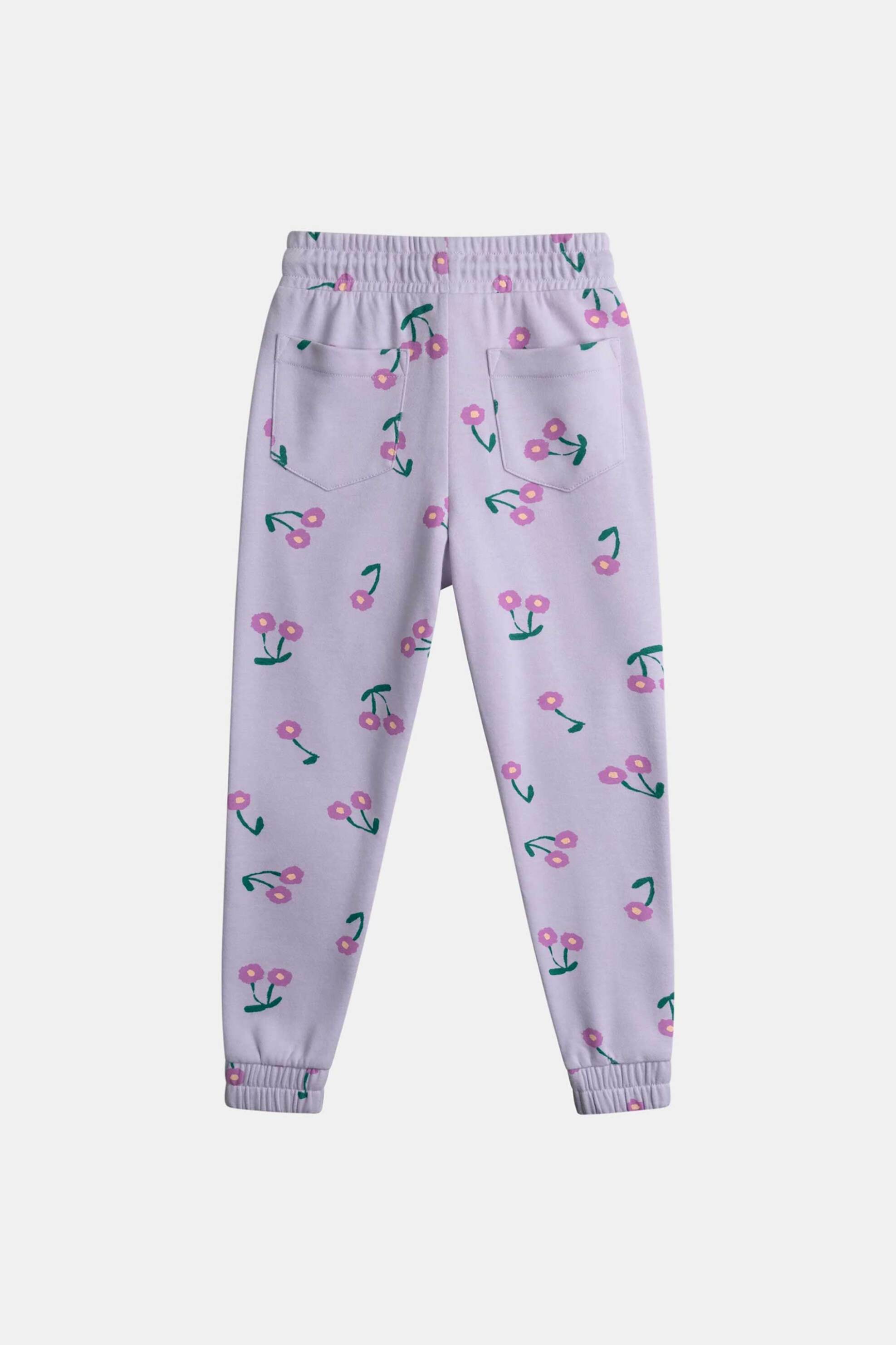 DPAM παιδικό παντελόνι φόρμας για κορίτσια "Lilac Flowers" - 371006 Λιλά φωτογραφία