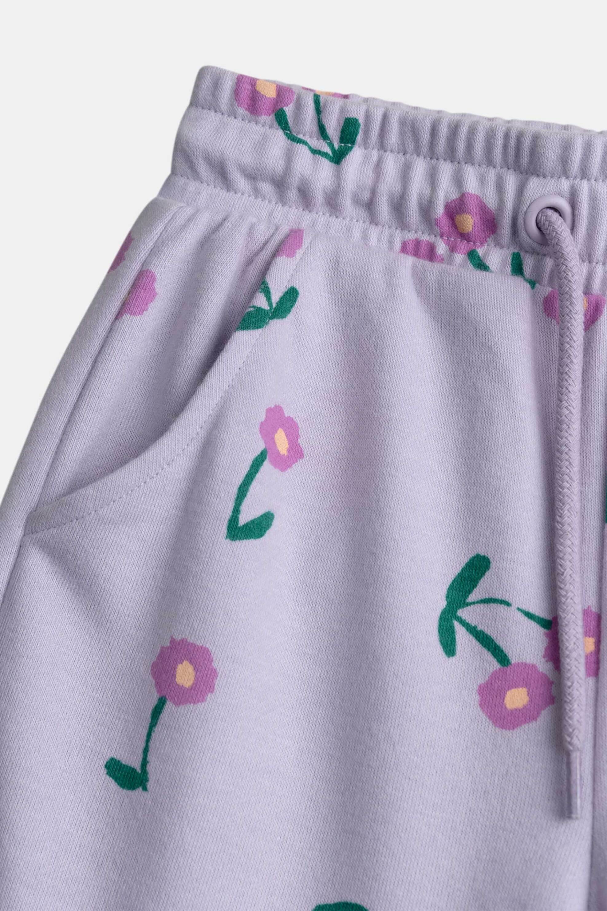 DPAM παιδικό παντελόνι φόρμας για κορίτσια "Lilac Flowers" - 371006 Λιλά φωτογραφία