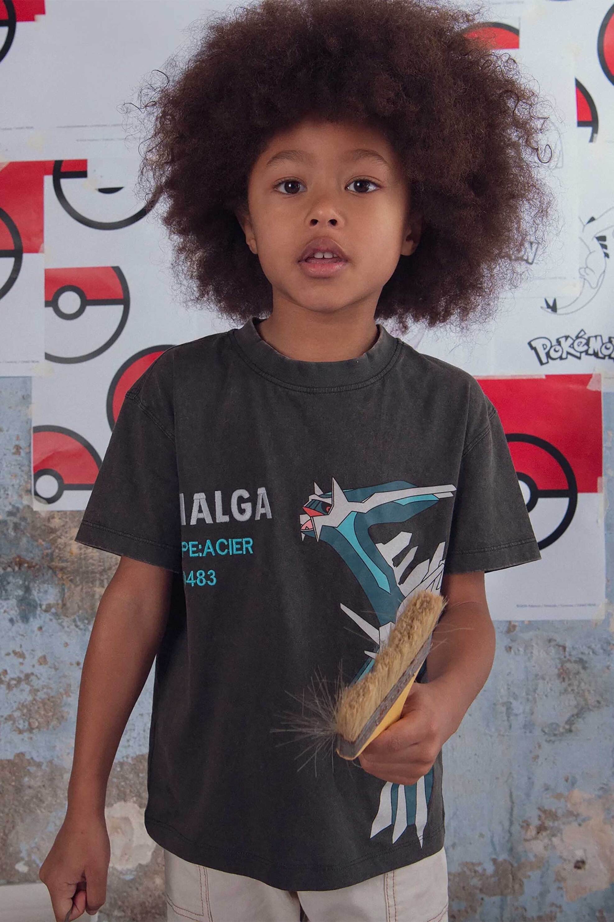 DPAM παιδική μπλούζα για αγόρια "Dialga" - 373131 Γκρι Σκούρο