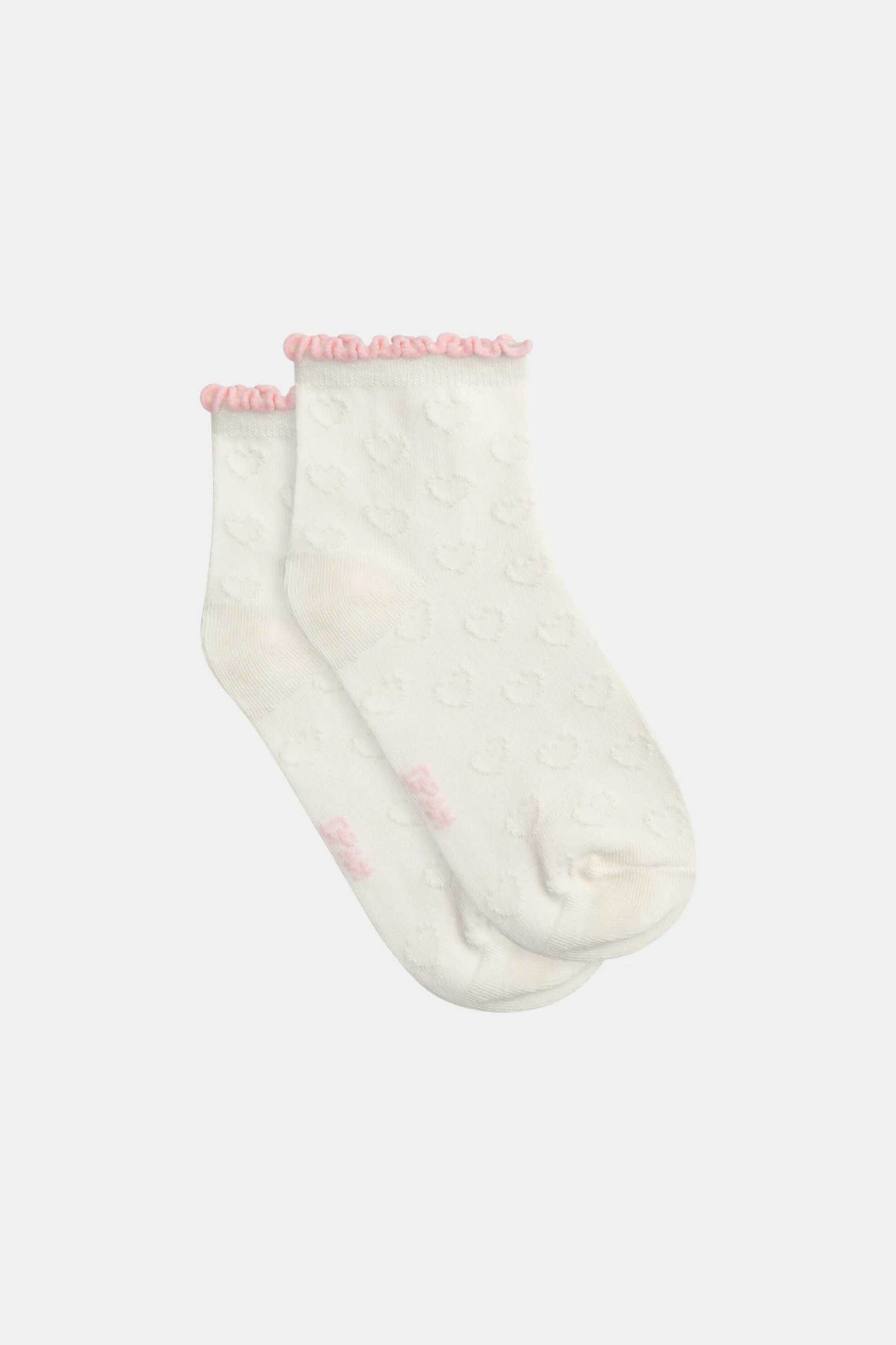 DPAM παιδικές κάλτσες για κορίτσια "Textured Hearts" - 373197 Λευκό