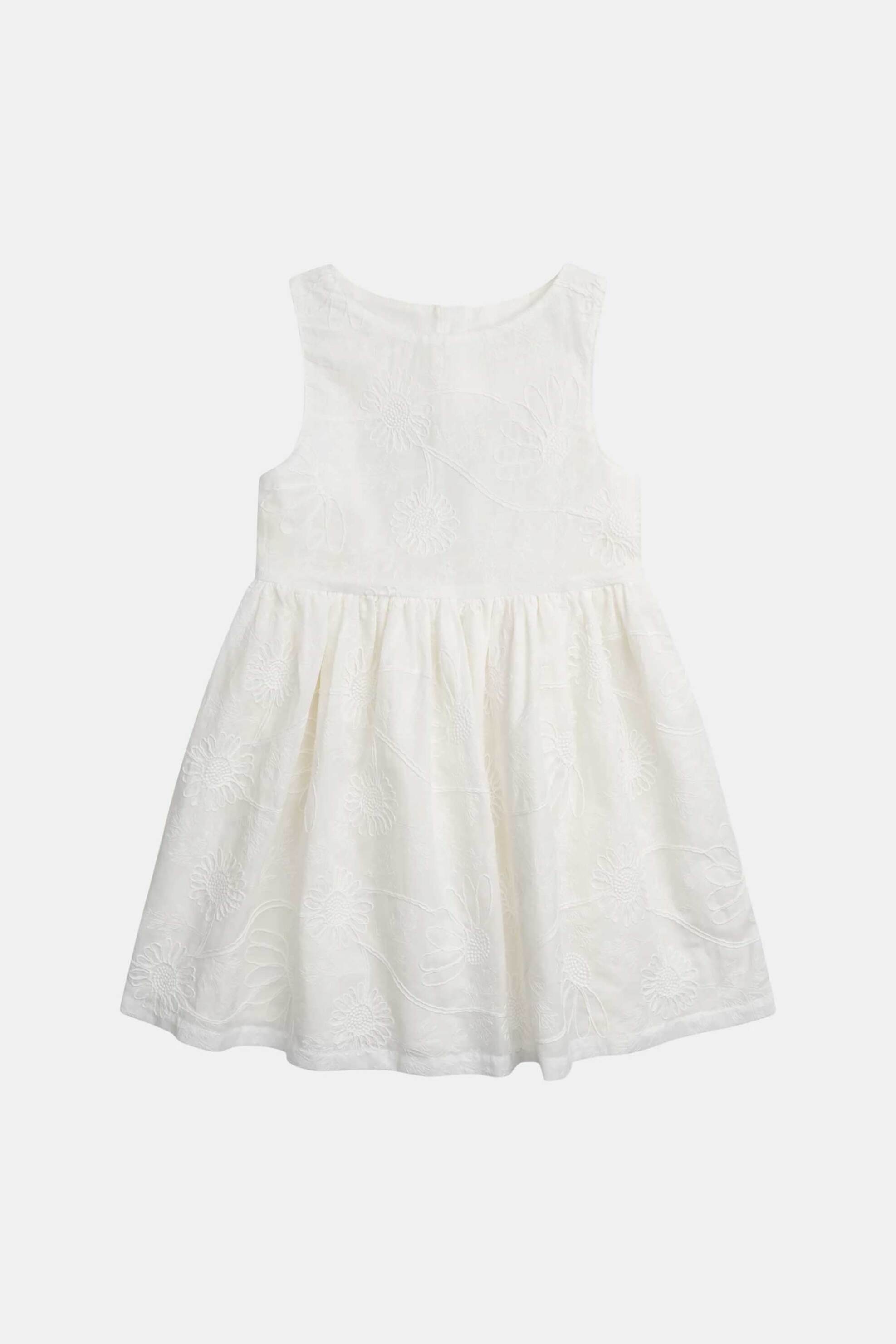 DPAM DPAM παιδικό αμάνικο φόρεμα για κορίτσια "White Sunflowers" - 373305 Λευκό