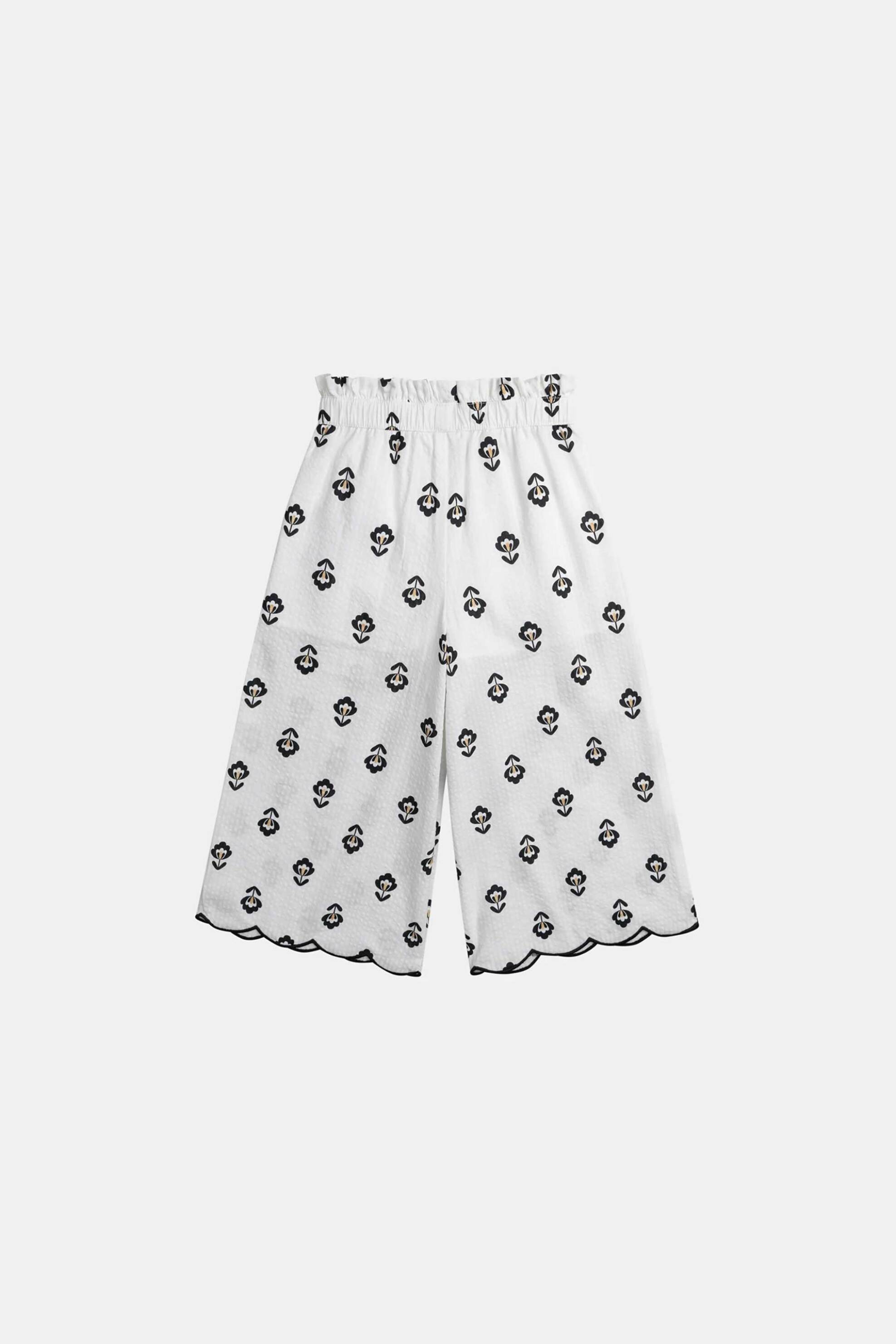 DPAM παιδικό παντελόνι ζιπ-κιλότ για κορίτσια "Abstract Flowers" - 373269 Λευκό φωτογραφία