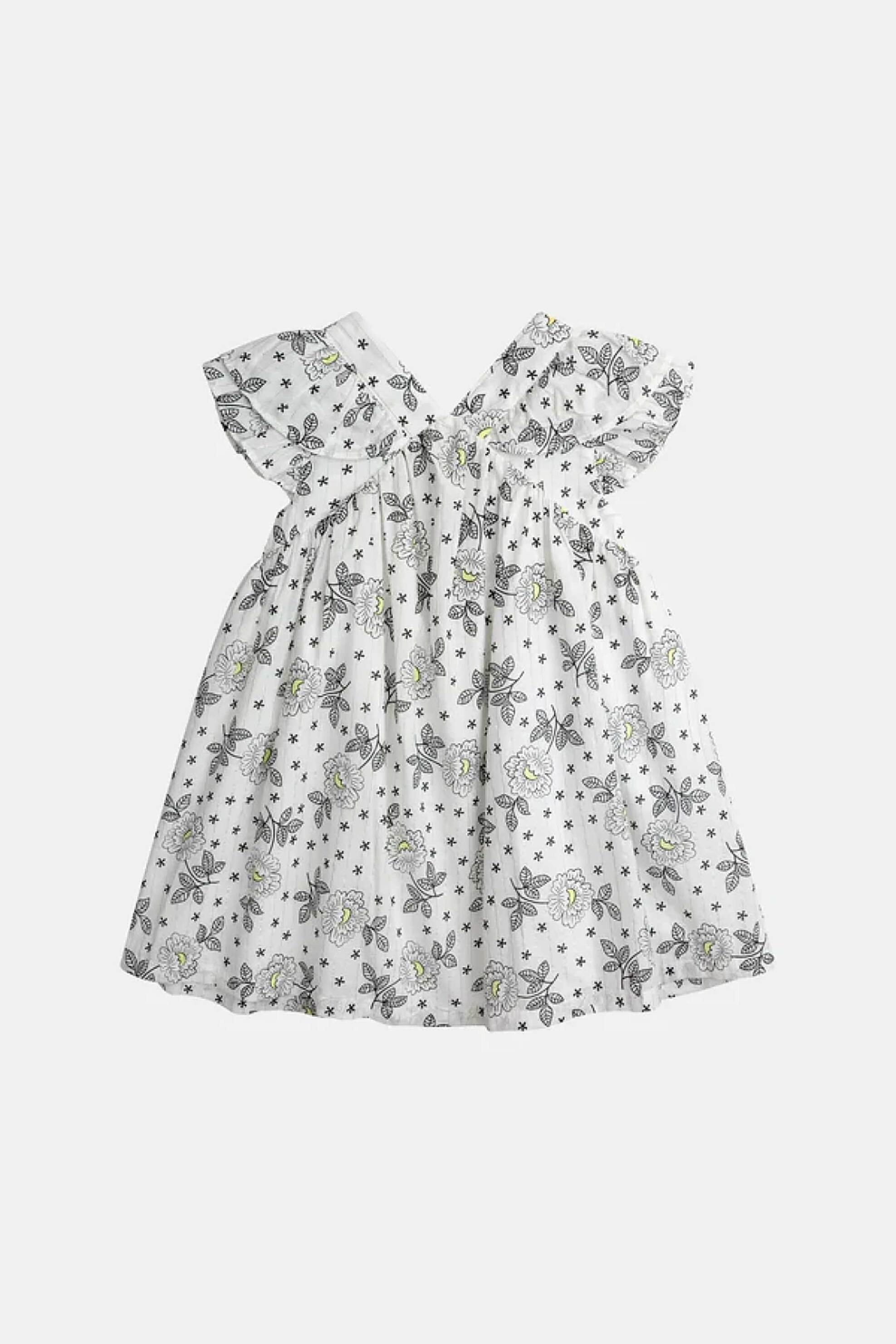 DPAM παιδικό φόρεμα για κορίτσια "Black Pattern" - 373276 Λευκό φωτογραφία