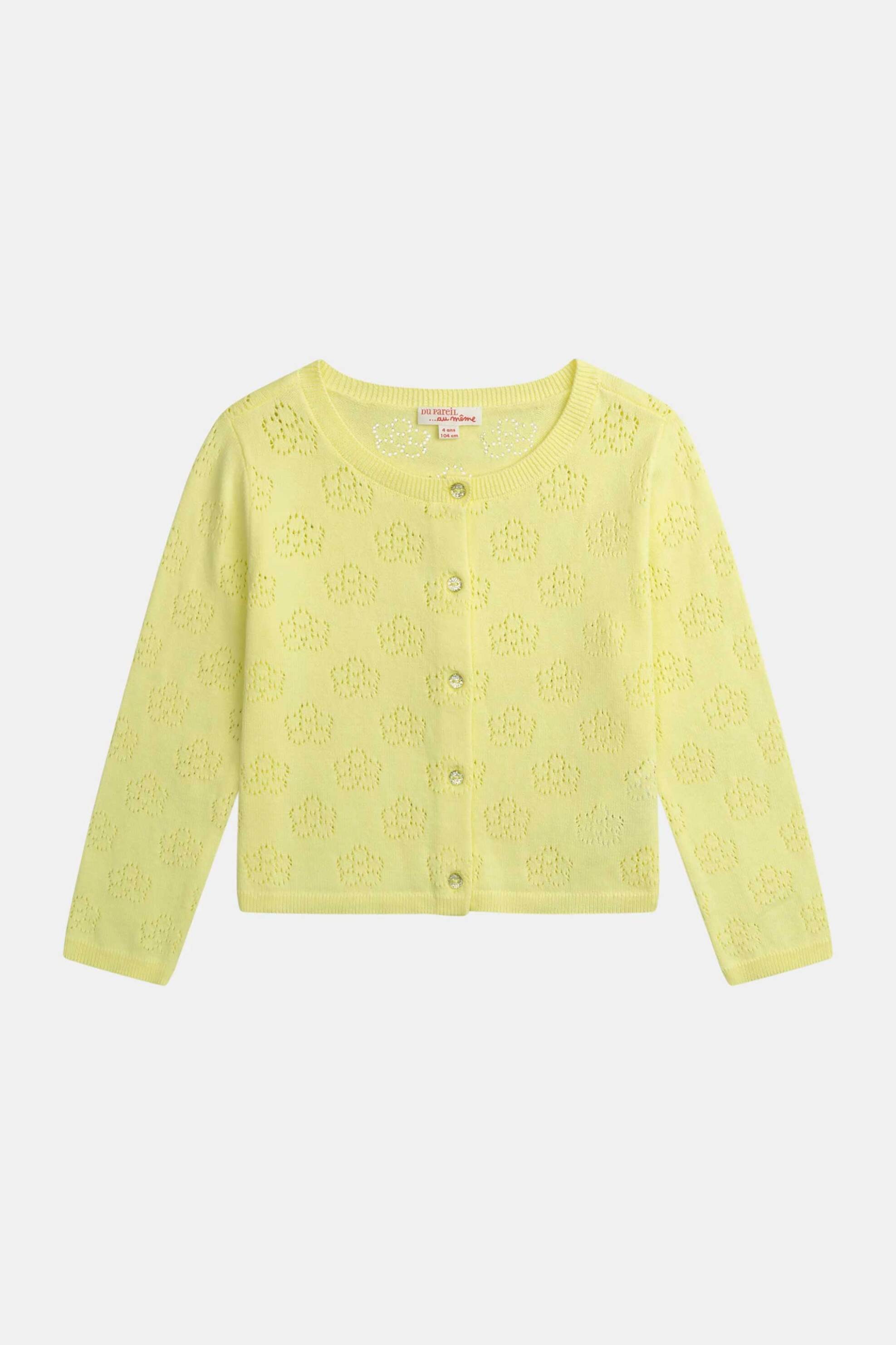 DPAM DPAM παιδική πλεκτή ζακέτα για κορίτσια "Yellow Days" - 373291 Κίτρινο