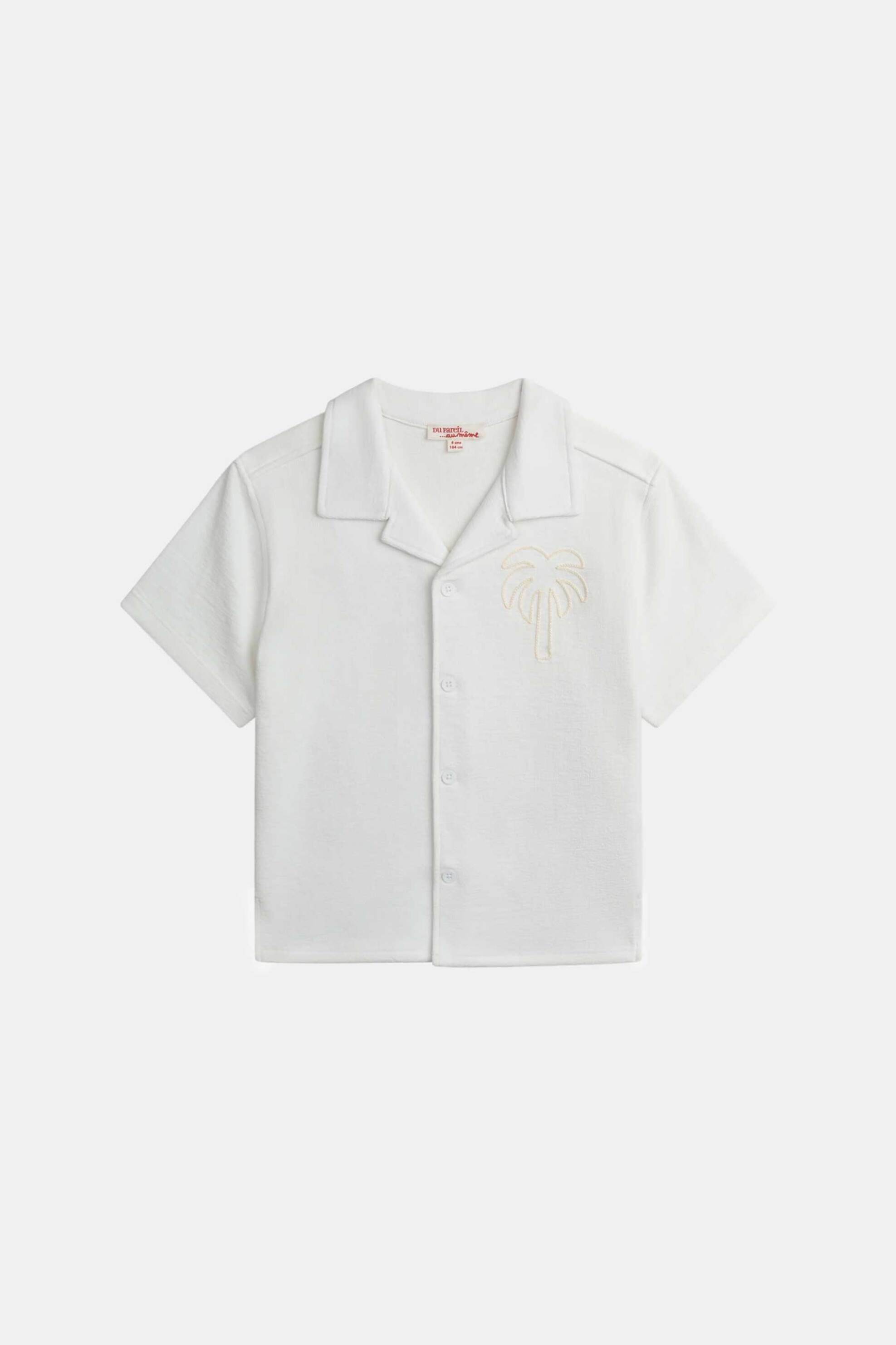 DPAM παιδικό πουκάμισο για αγόρια "White Palm Tree" - 373364 Λευκό