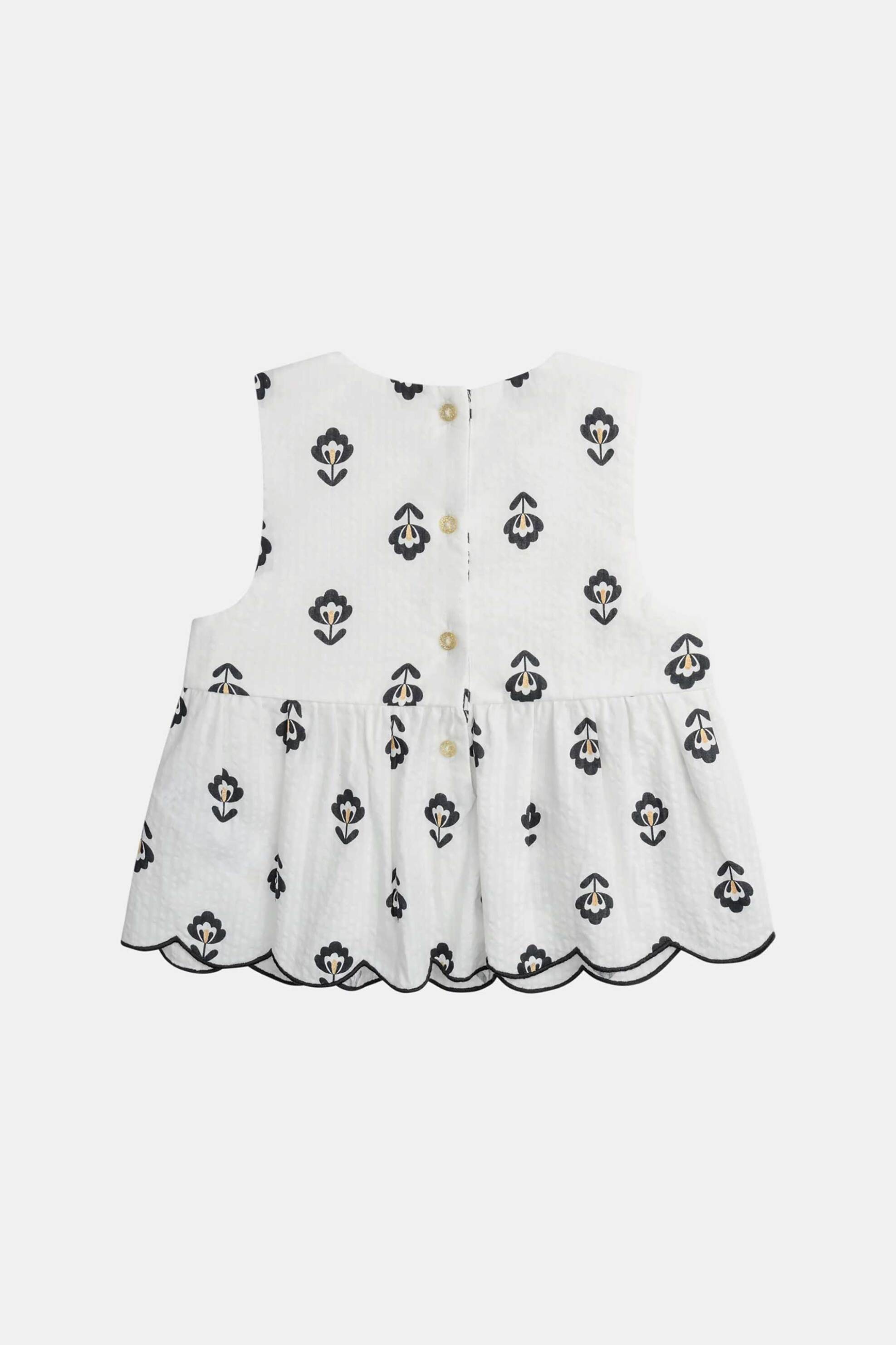 DPAM παιδική αμάνικη μπλούζα για κορίτσια "Abstract Flowers" - 373298 Λευκό φωτογραφία