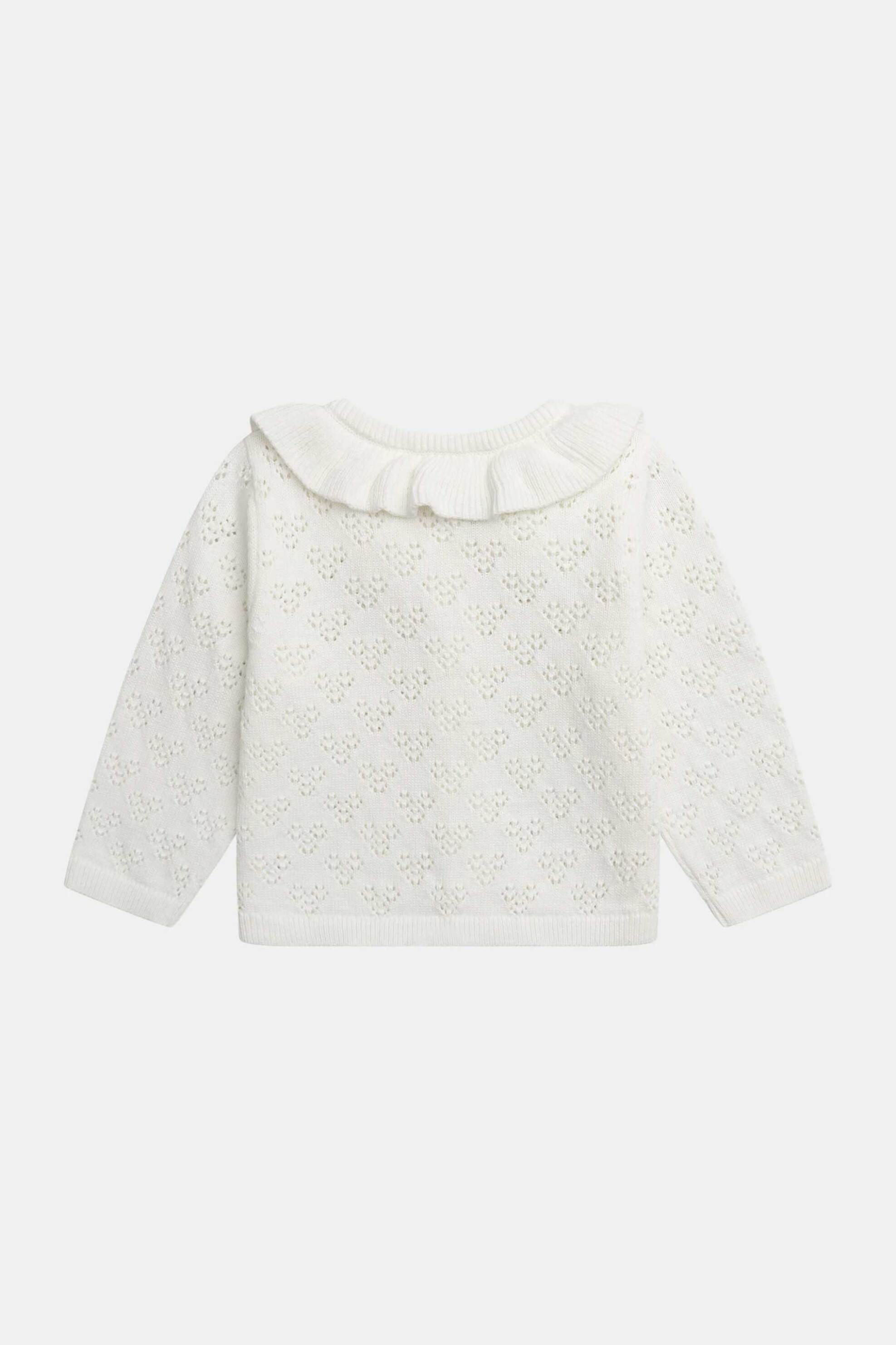 DPAM βρεφική πλεκτή ζακέτα για κορίτσια "White Scalloped" - 373366 Λευκό φωτογραφία