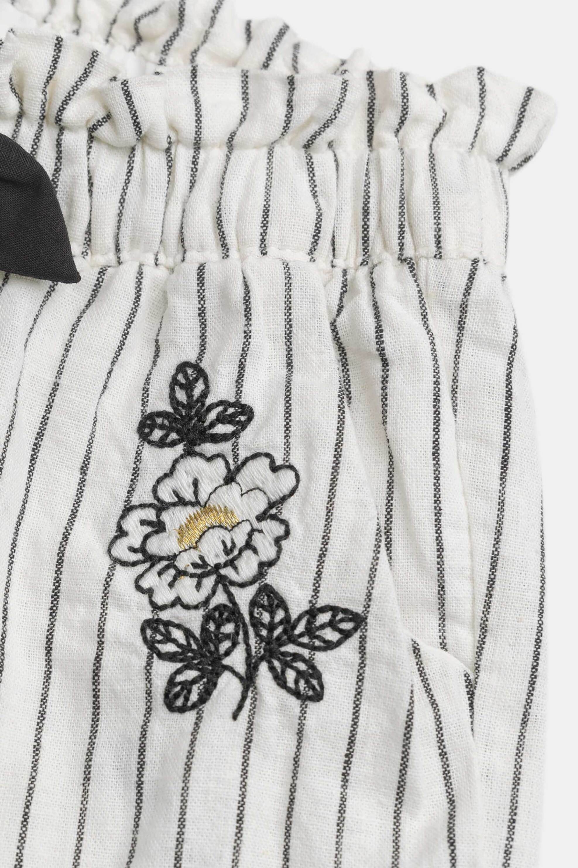 DPAM βρεφικό σορτς για κορίτσια "Striped Flower" - 373378 Λευκό φωτογραφία