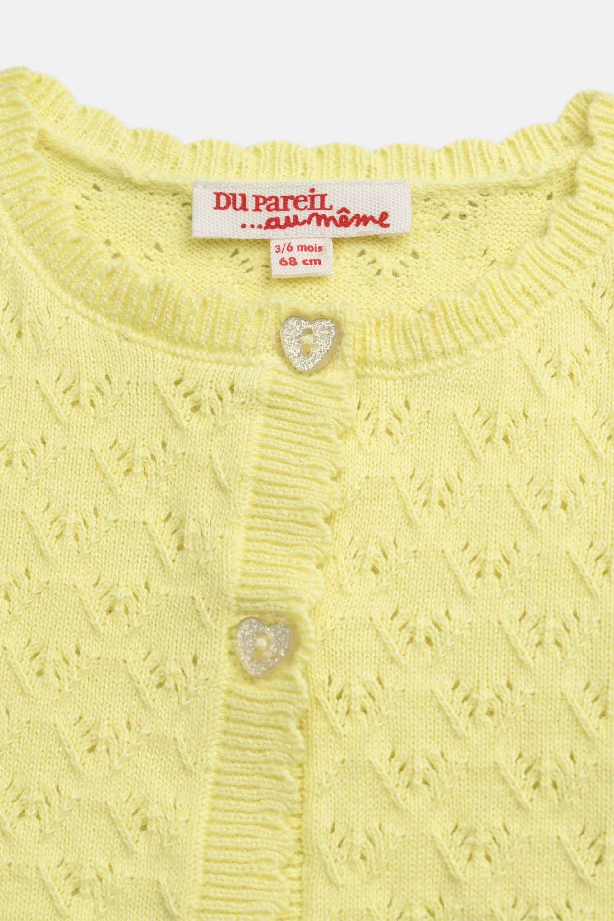 DPAM βρεφική πλεκτή ζακέτα-μπολερό για κορίτσια "Yellow Scalloped" - 373384 Κίτρινο φωτογραφία