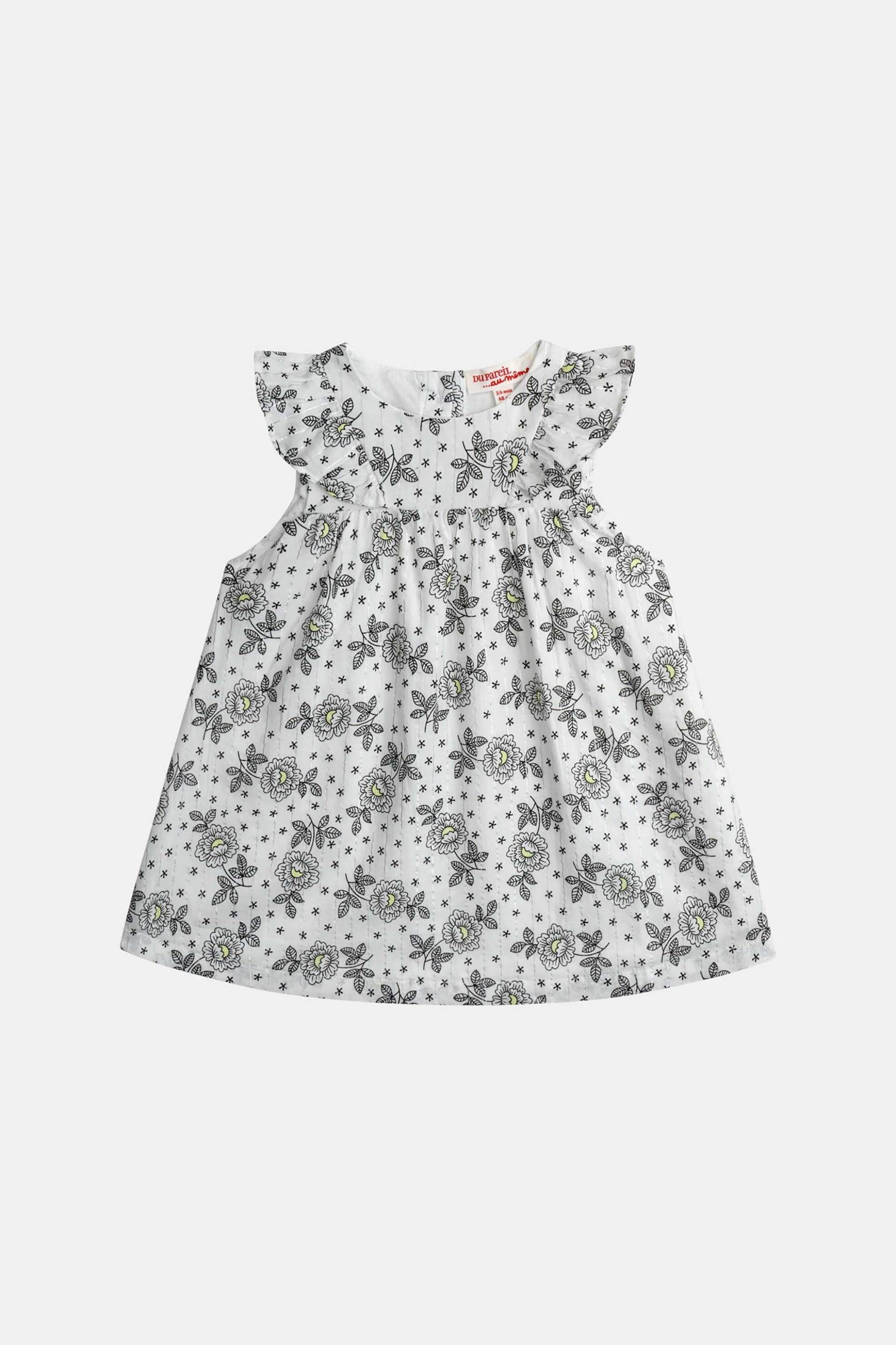 DPAM βρεφικό αμάνικο φόρεμα με βρακάκι για κορίτσια "Black Pattern" - 373390 Λευκό φωτογραφία