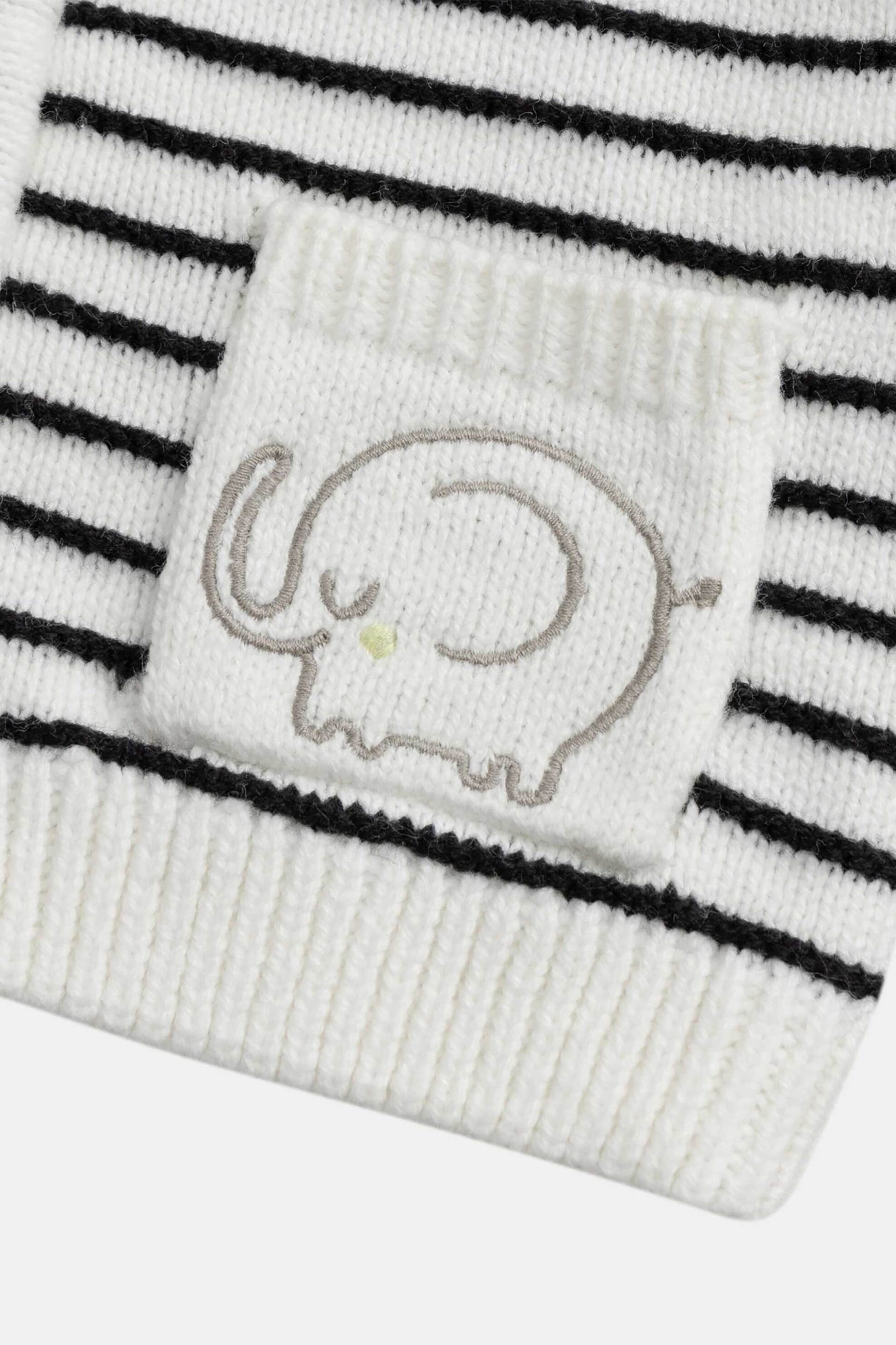 DPAM βρεφική πλεκτή ζακέτα για αγόρια "Striped Elephant" - 373408 Λευκό φωτογραφία