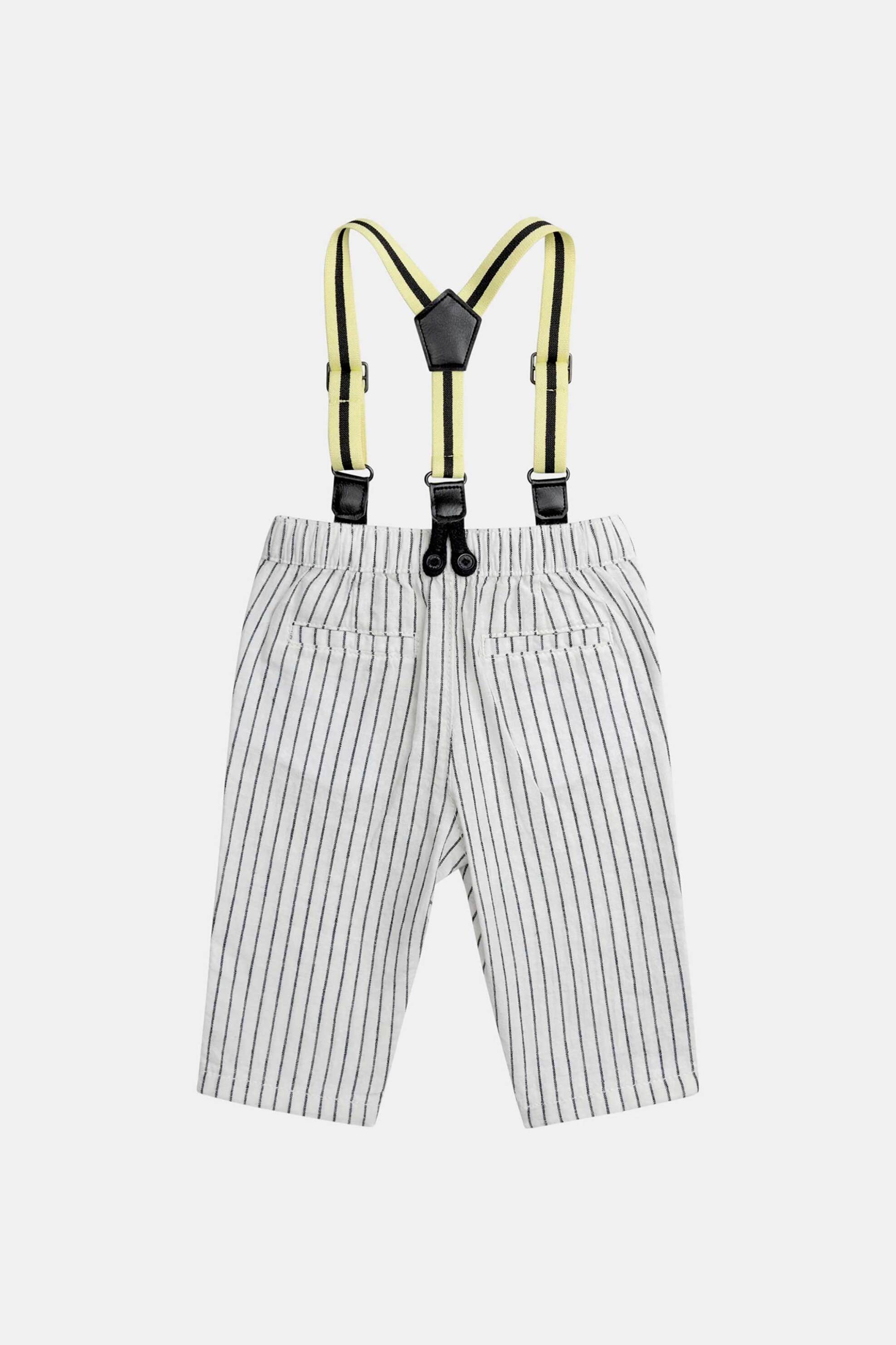 DPAM βρεφικό παντελόνι με τιράντες για αγόρια "Striped Twist" - 373426 Λευκό φωτογραφία