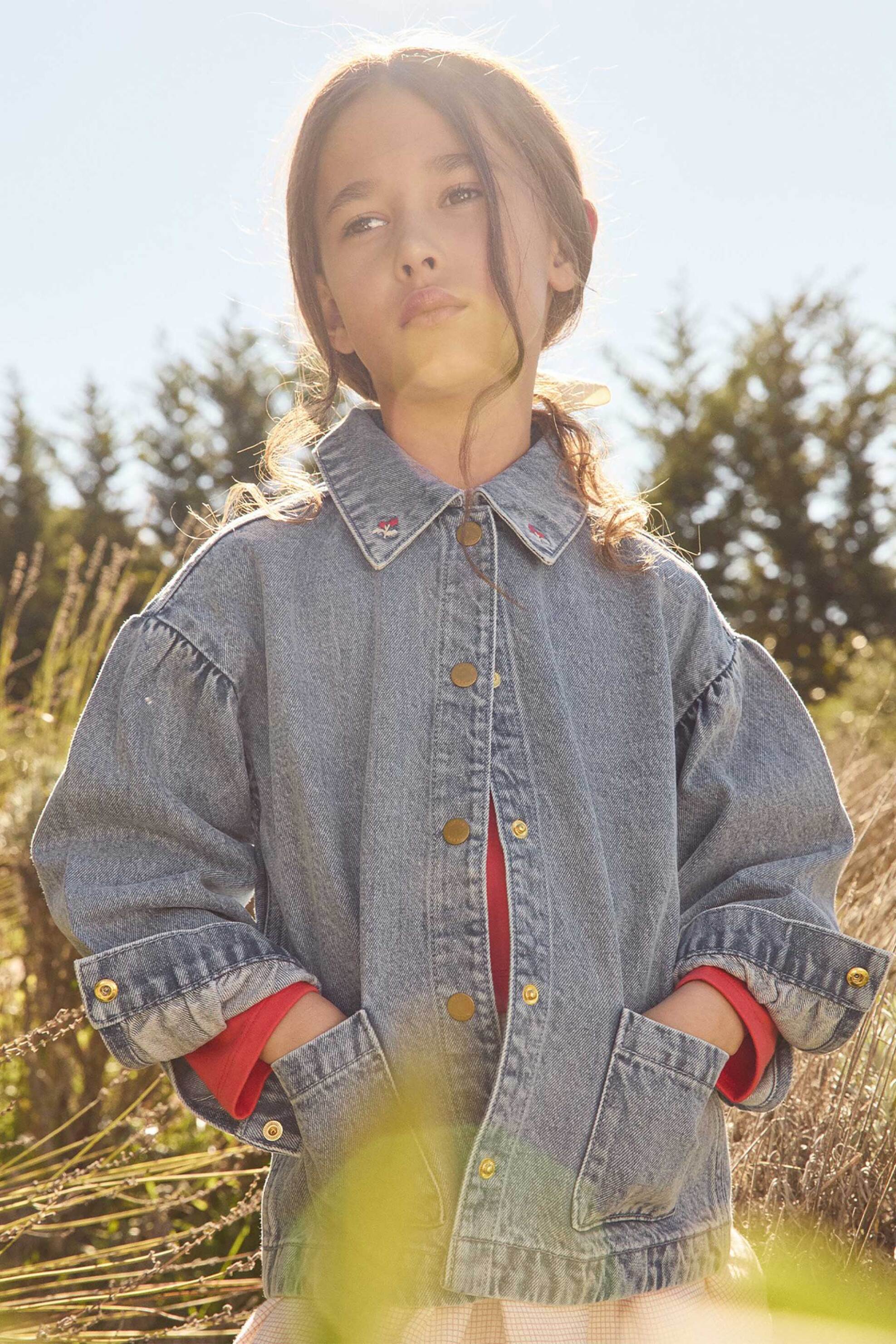 DPAM παιδικό denim μπουφάν για κορίτσια "Monogram" - 373603 Denim Blue