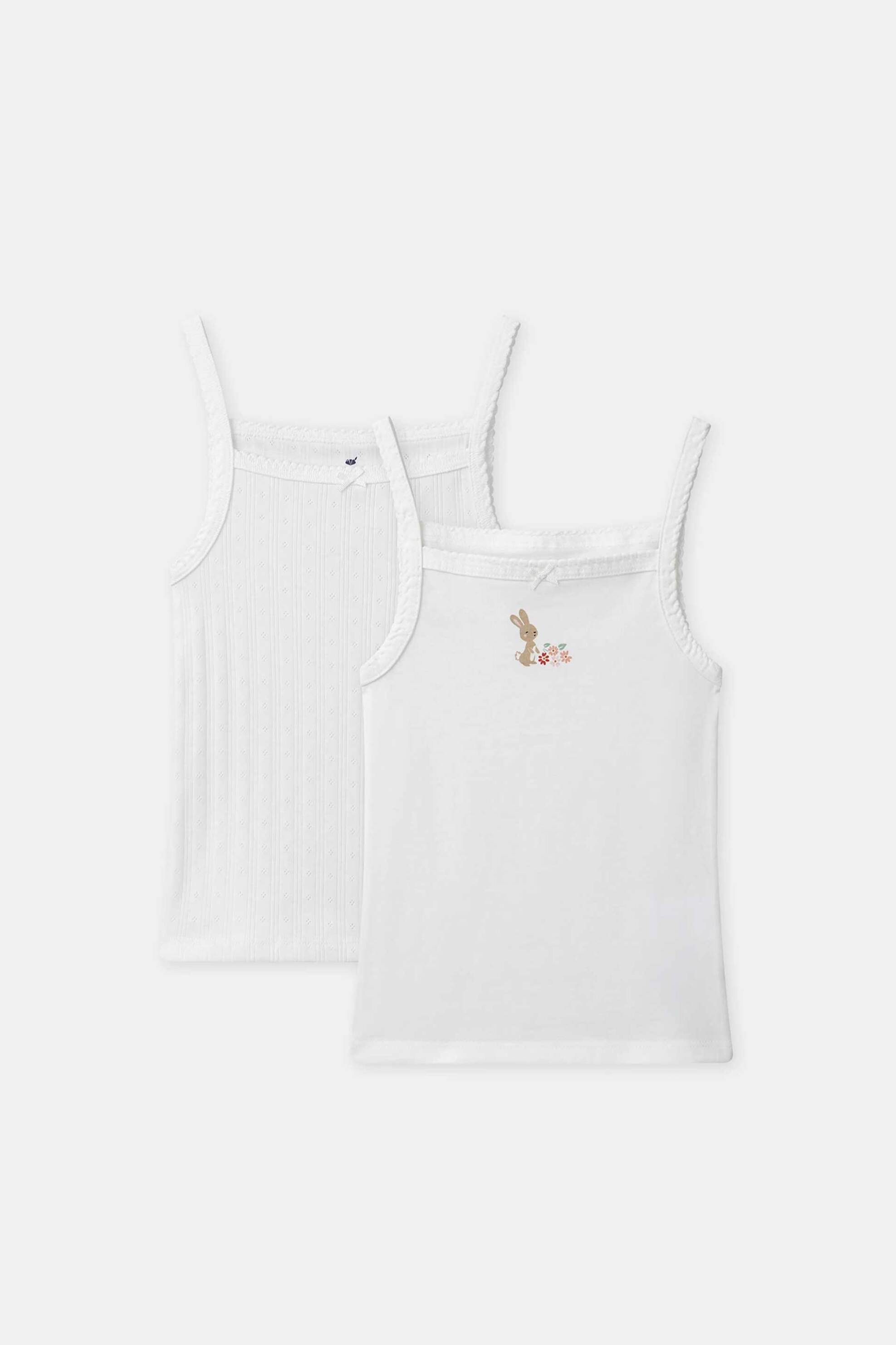 DPAM σετ παιδικά φανελάκια για κορίτσια "White Rabbit" (2 τεμάχια) - 373502 Λευκό