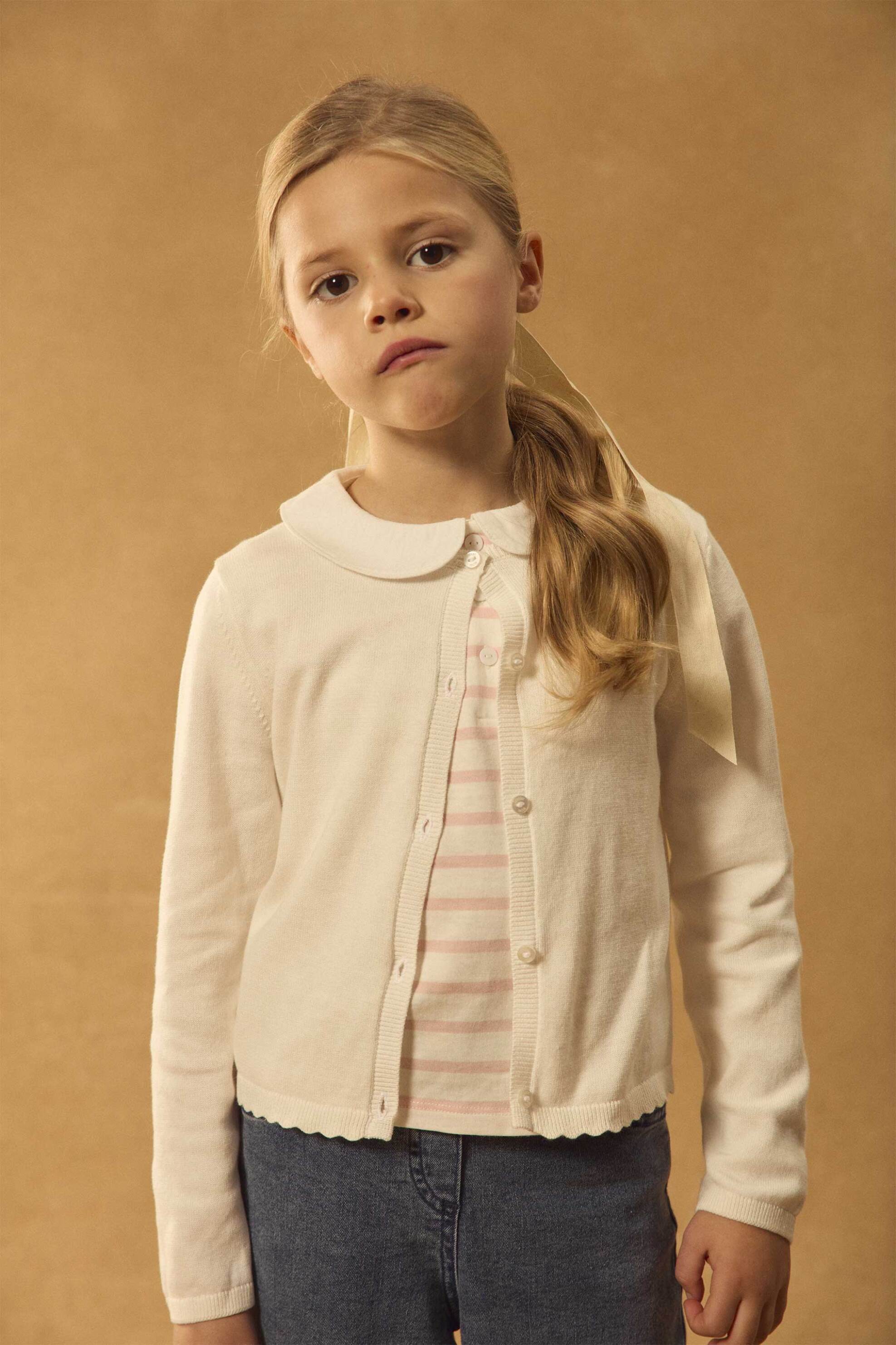 DPAM DPAM παιδική ζακέτα για κορίτσια "Classic White" - 373541 Λευκό