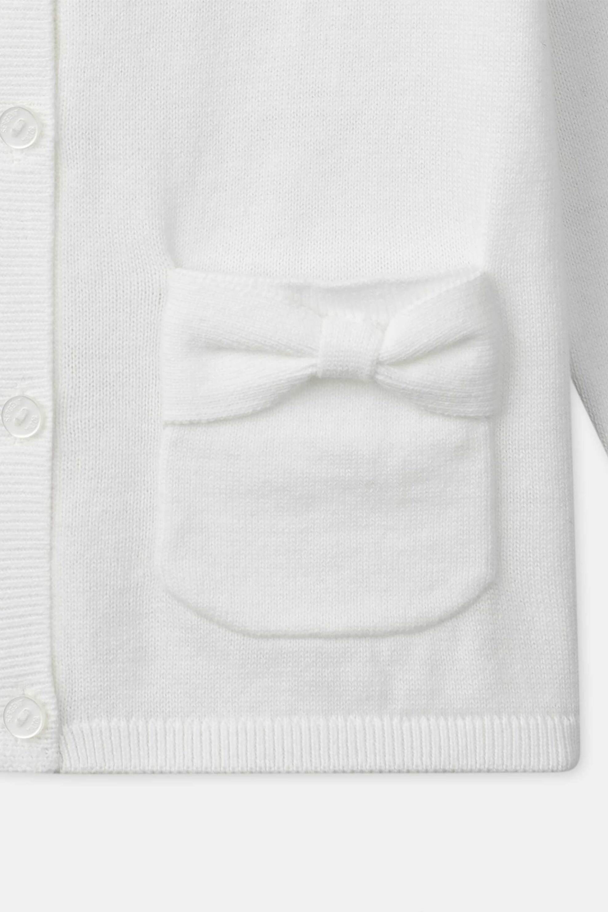 Dpam Παιδική Πλεκτή Ζακέτα για Κορίτσια White Bows - 374528 Λευκό