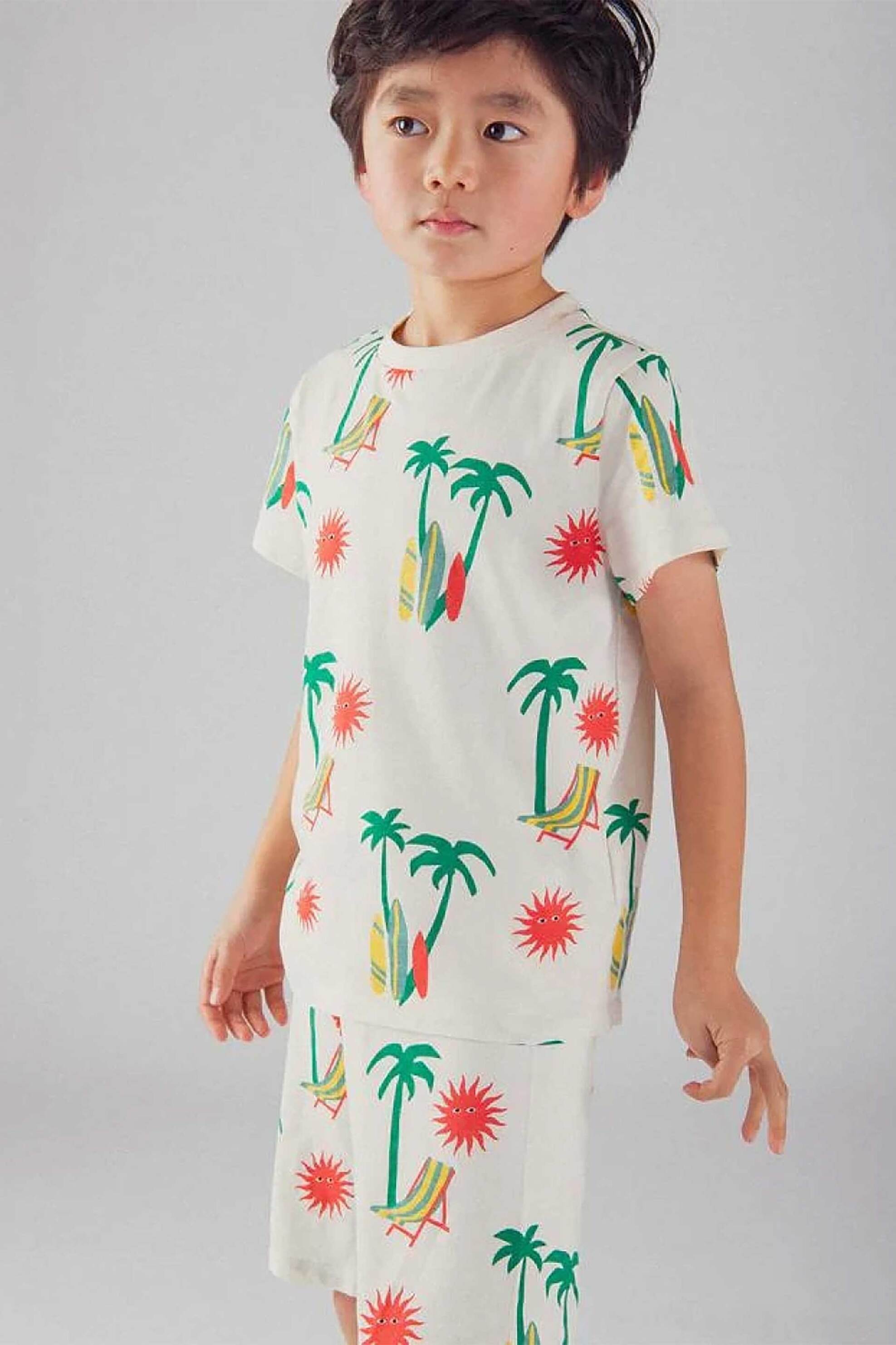 DPAM σετ παιδικές πιτζάμες για αγόρια "Summer Print" - 375628 Λευκό