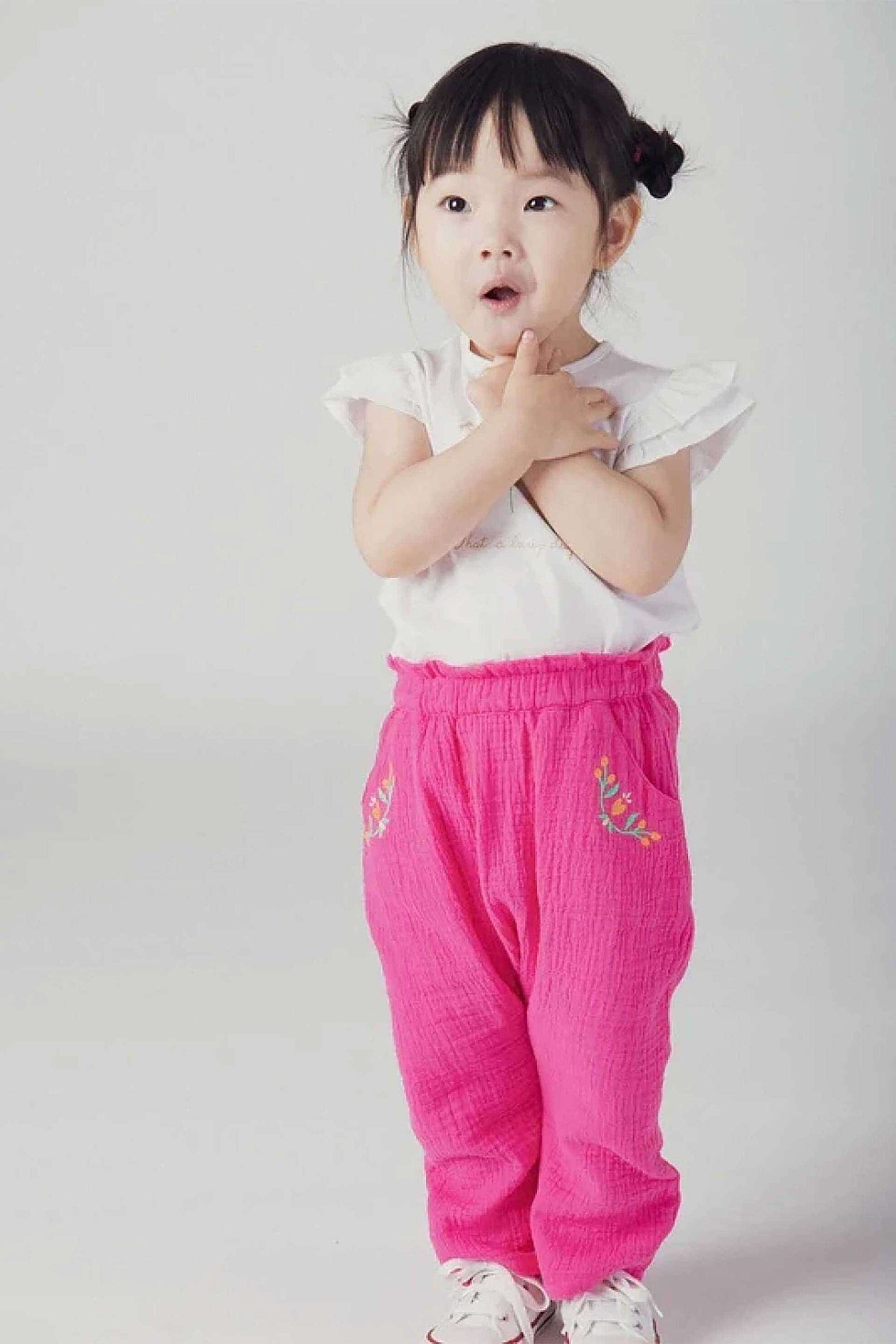 DPAM βρεφικό παντελόνι για κορίτσια "Fuchsia Loose" - 376016 Φούξια
