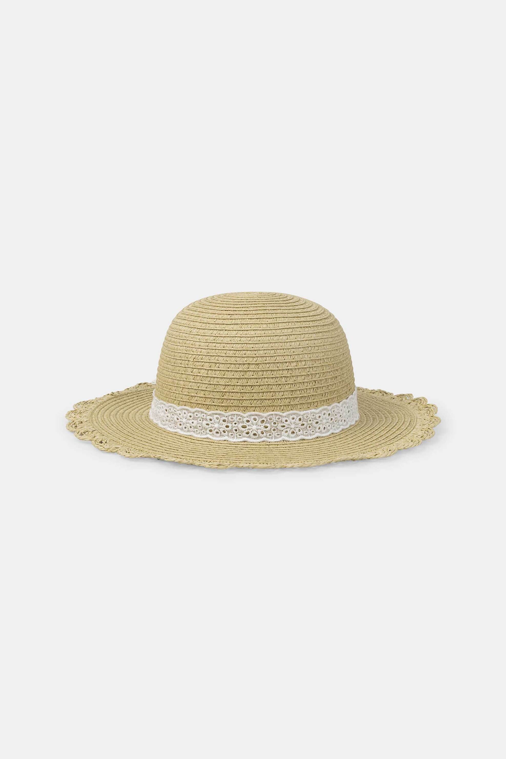 DPAM DPAM βρεφικό καπέλο για κορίτσια "White Lace" - 376150 Μπεζ