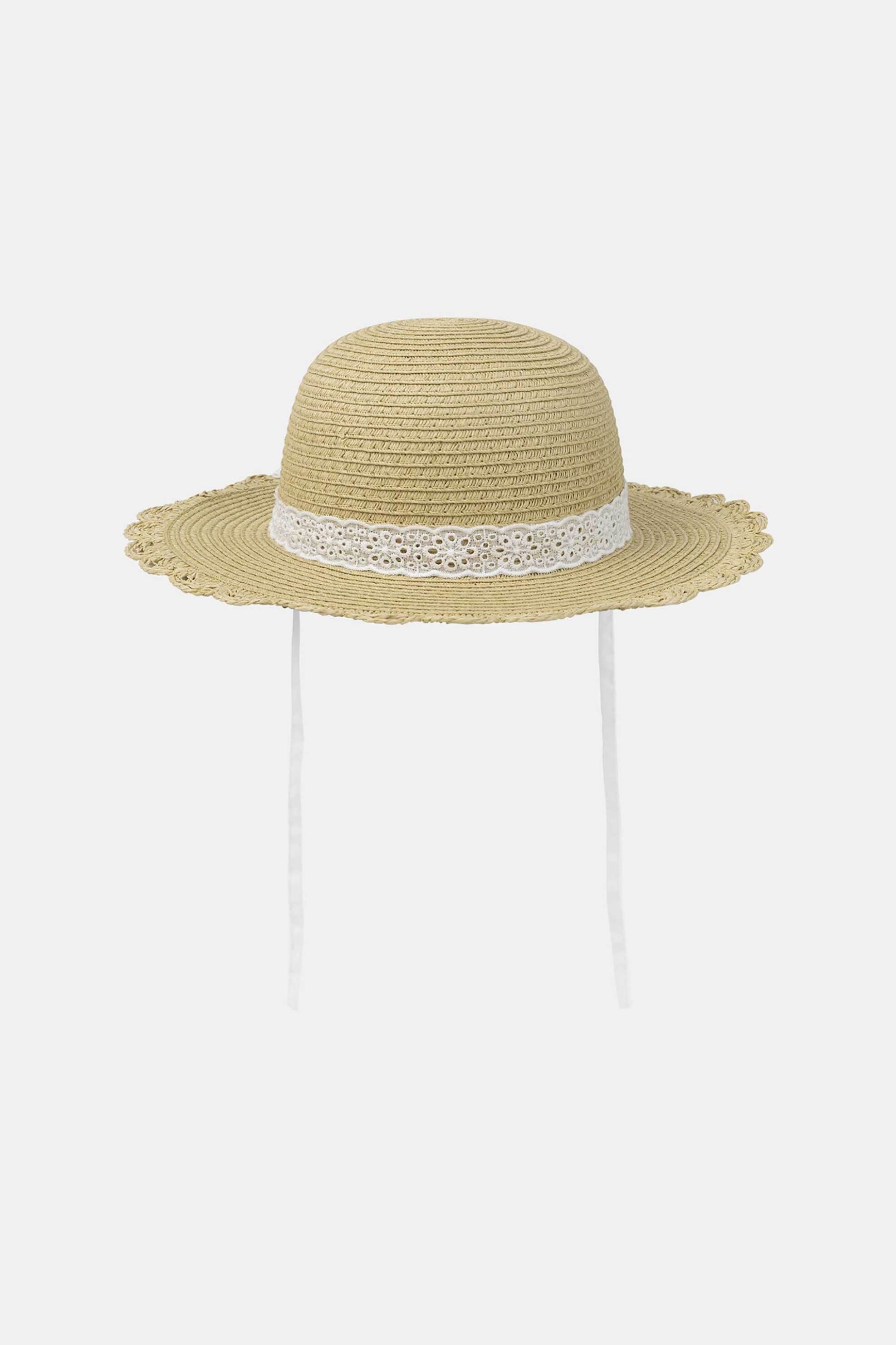 DPAM βρεφικό καπέλο για κορίτσια "White Lace" - 376150 Μπεζ φωτογραφία