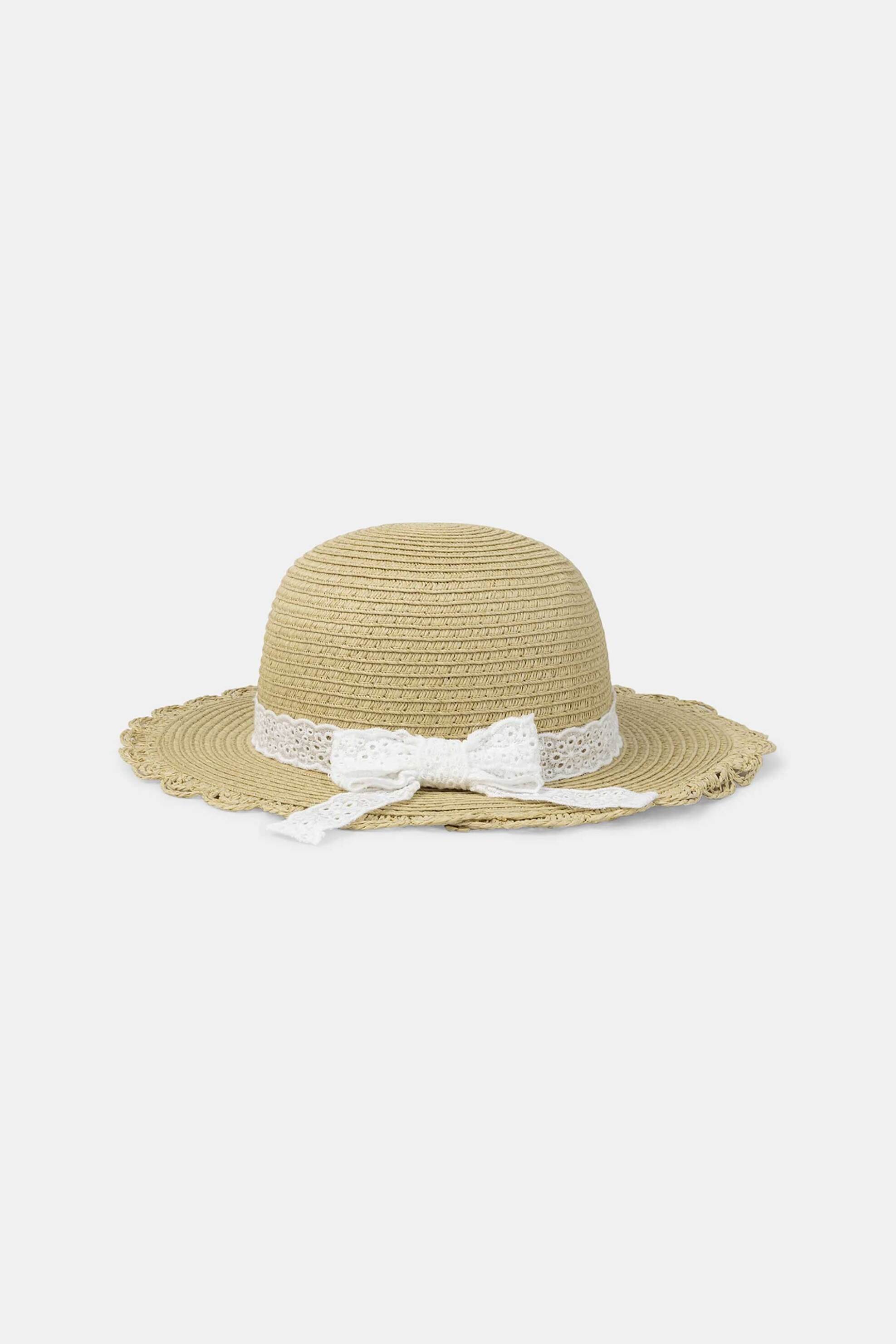 DPAM βρεφικό καπέλο για κορίτσια "White Lace" - 376150 Μπεζ φωτογραφία