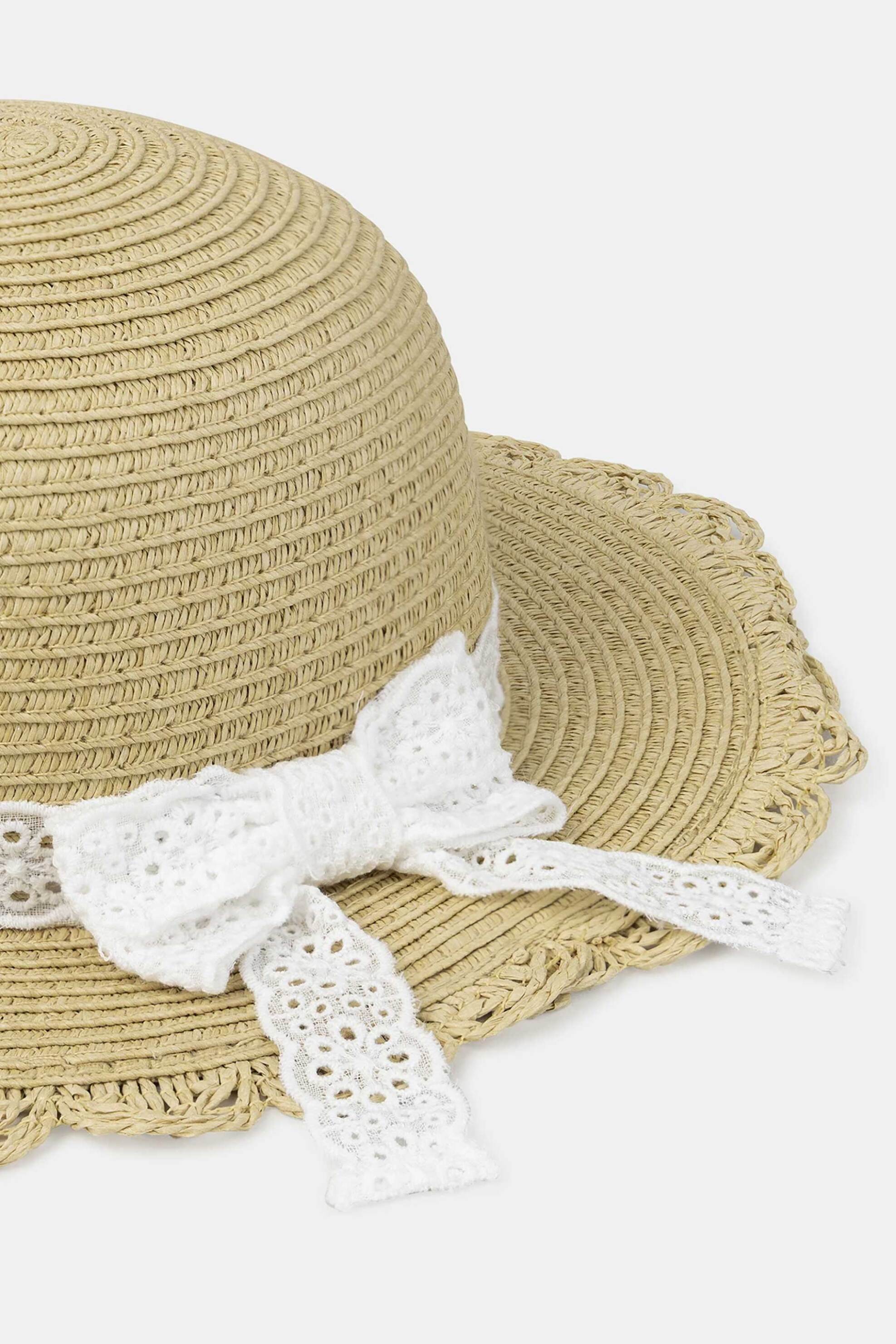 DPAM βρεφικό καπέλο για κορίτσια "White Lace" - 376150 Μπεζ φωτογραφία