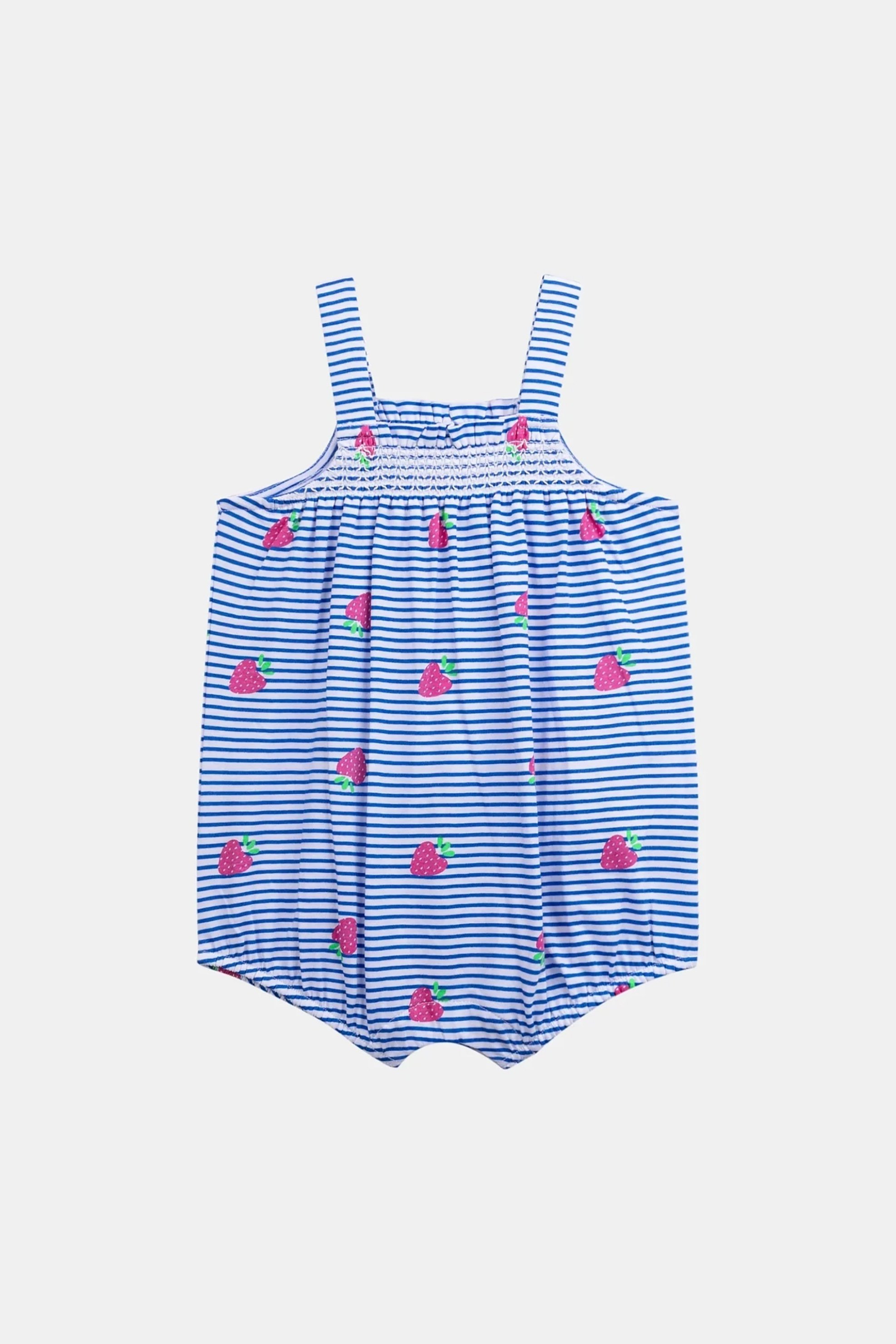 DPAM βρεφικό φορμάκι για κορίτσια "Striped Strawberries" - 377465 Μπλε