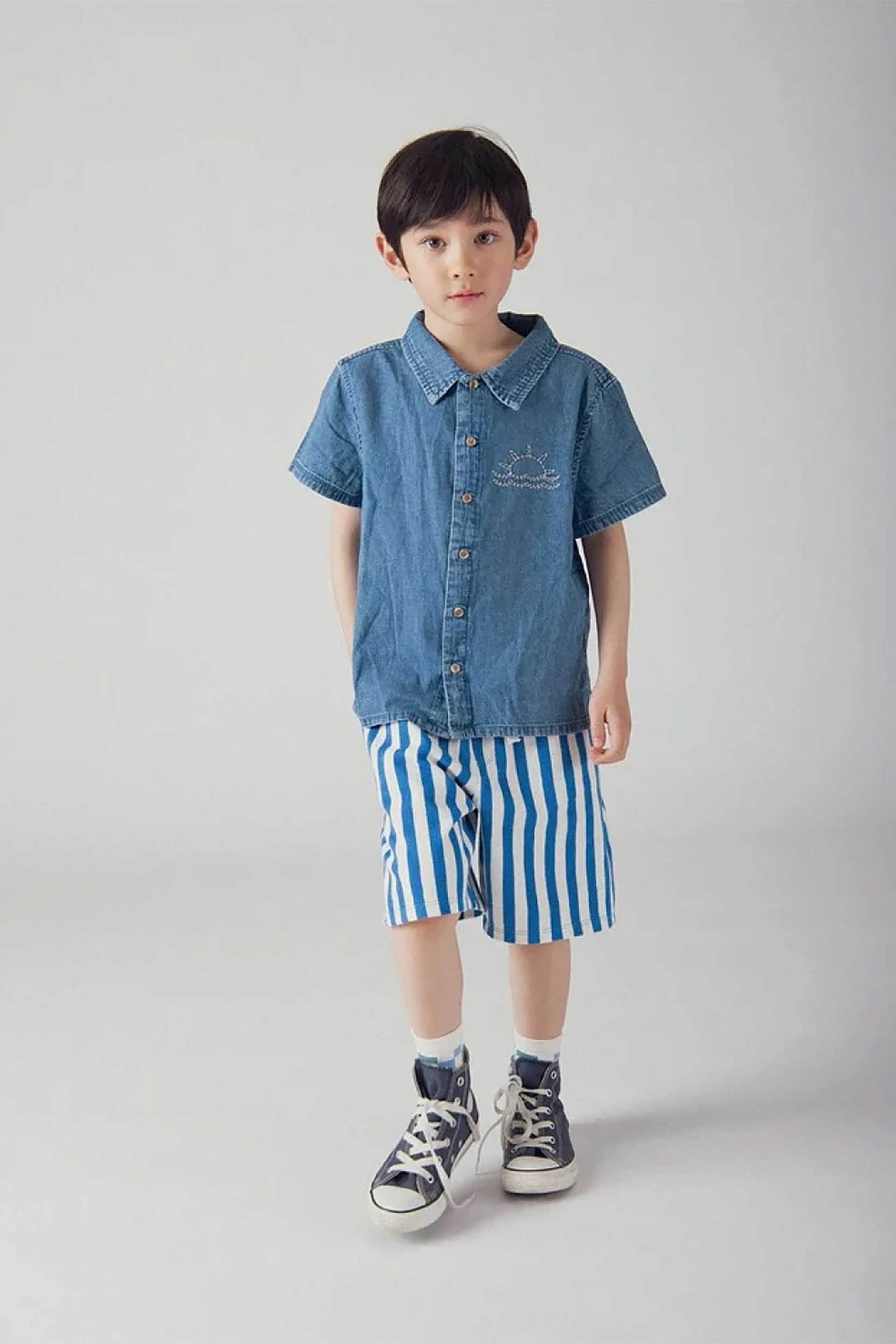 DPAM παιδικό denim πουκάμισο για αγόρια "Sunset" - 377116 Denim Blue