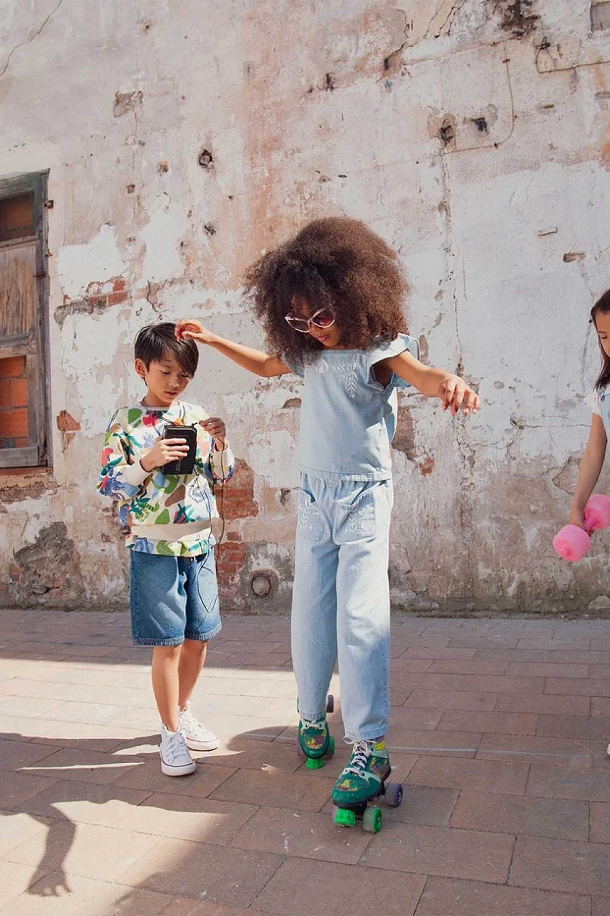 DPAM παιδική τζιν παντελόνα για κορίτσια "Denim Boho" - 377027 Denim Blue